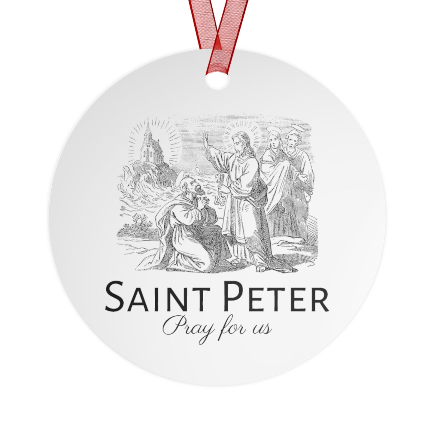 Saint Peter Metal Ornament - Religious Holiday Christmas Ornament and Keepsake - Catholic Religious Keepsake