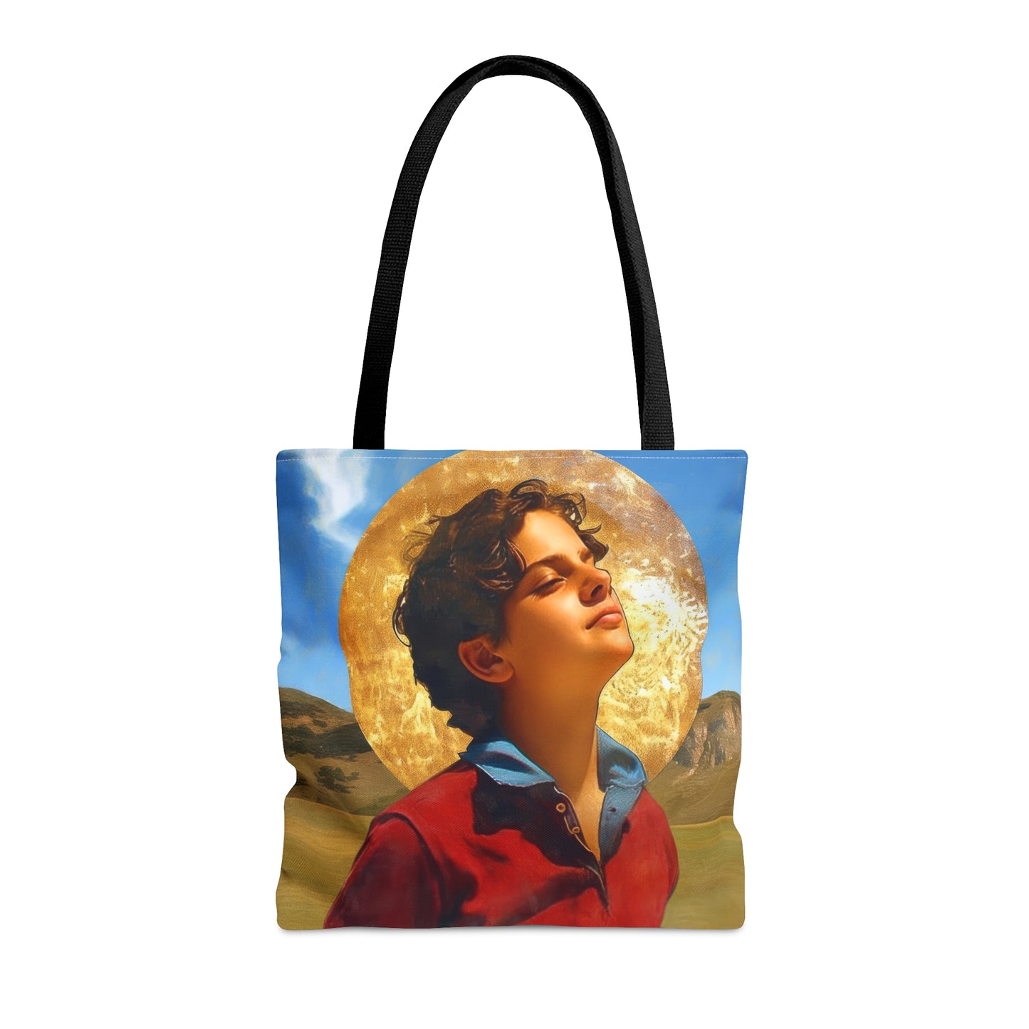 Saint Carlo Acutis Tote Bag - Large Medium Small Faith Art Bag - Catholic Faith Purse - Double Sided