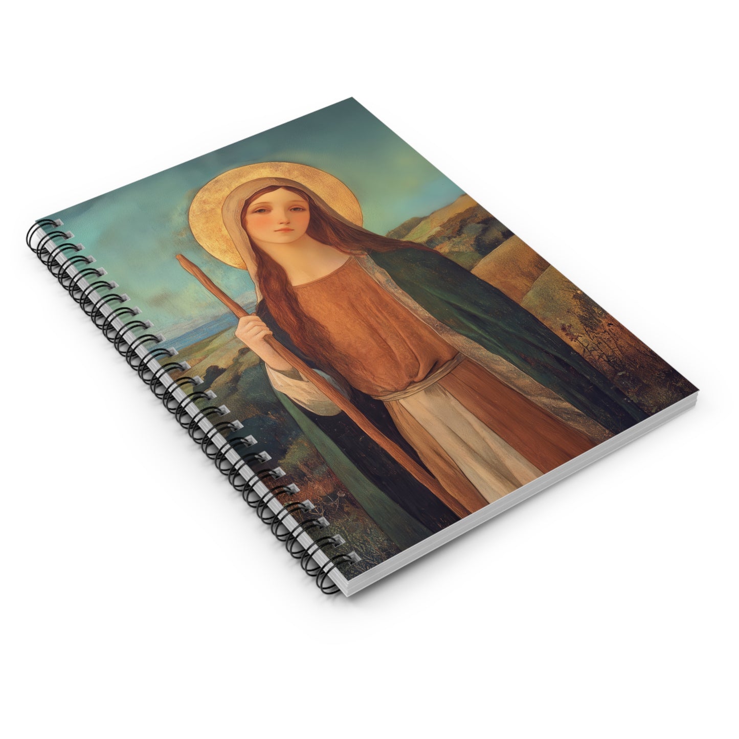 Saint Breage // Saint Breaca - Sanctified Souls Art - Religious Based Notebook - Spiral Notebook - Ruled Line