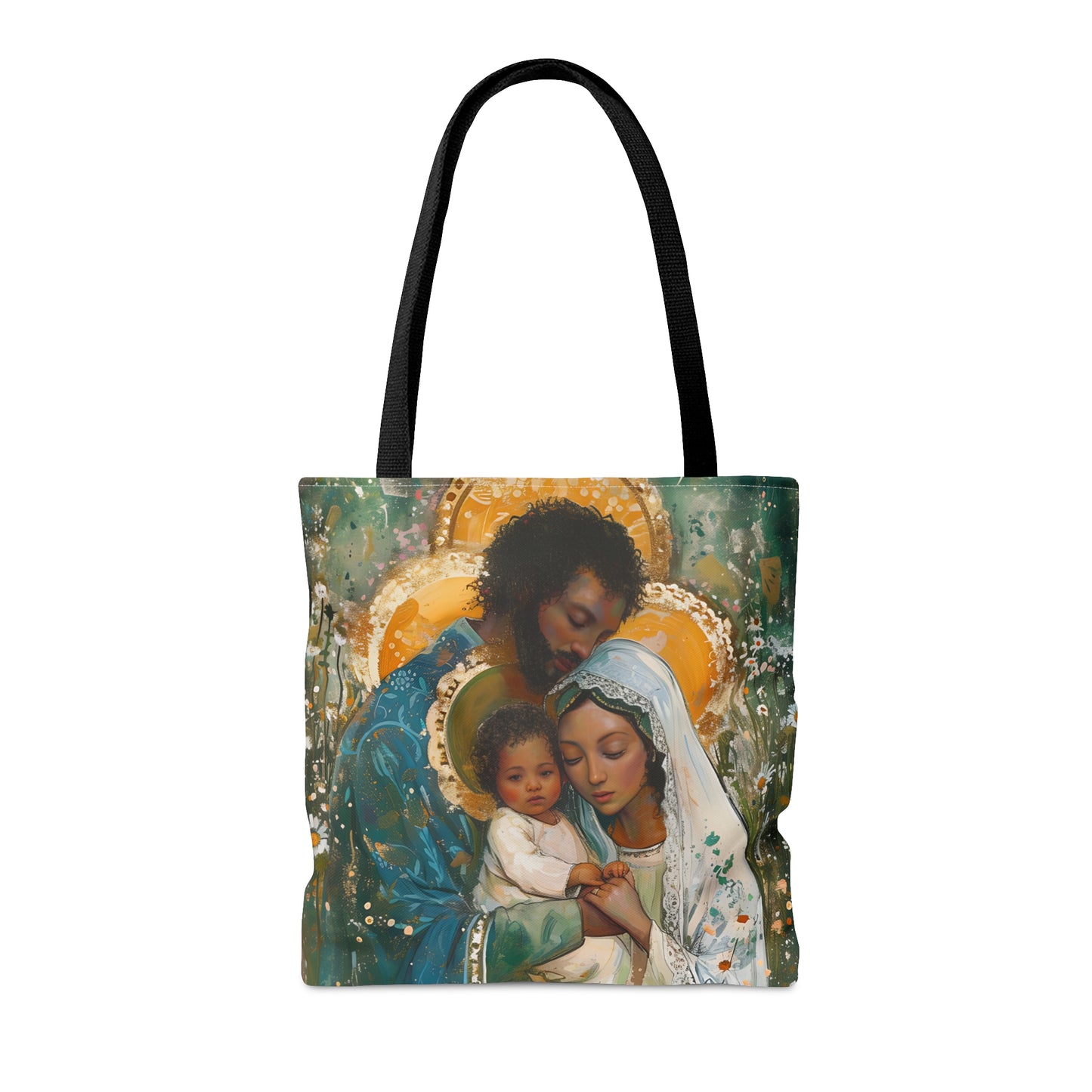 Sacred Sanctuary - Mary, Joseph, and the Infant Jesus Tote Bag - Large Medium Small Faith Art Bag - Holy Family Purse - Double Sided