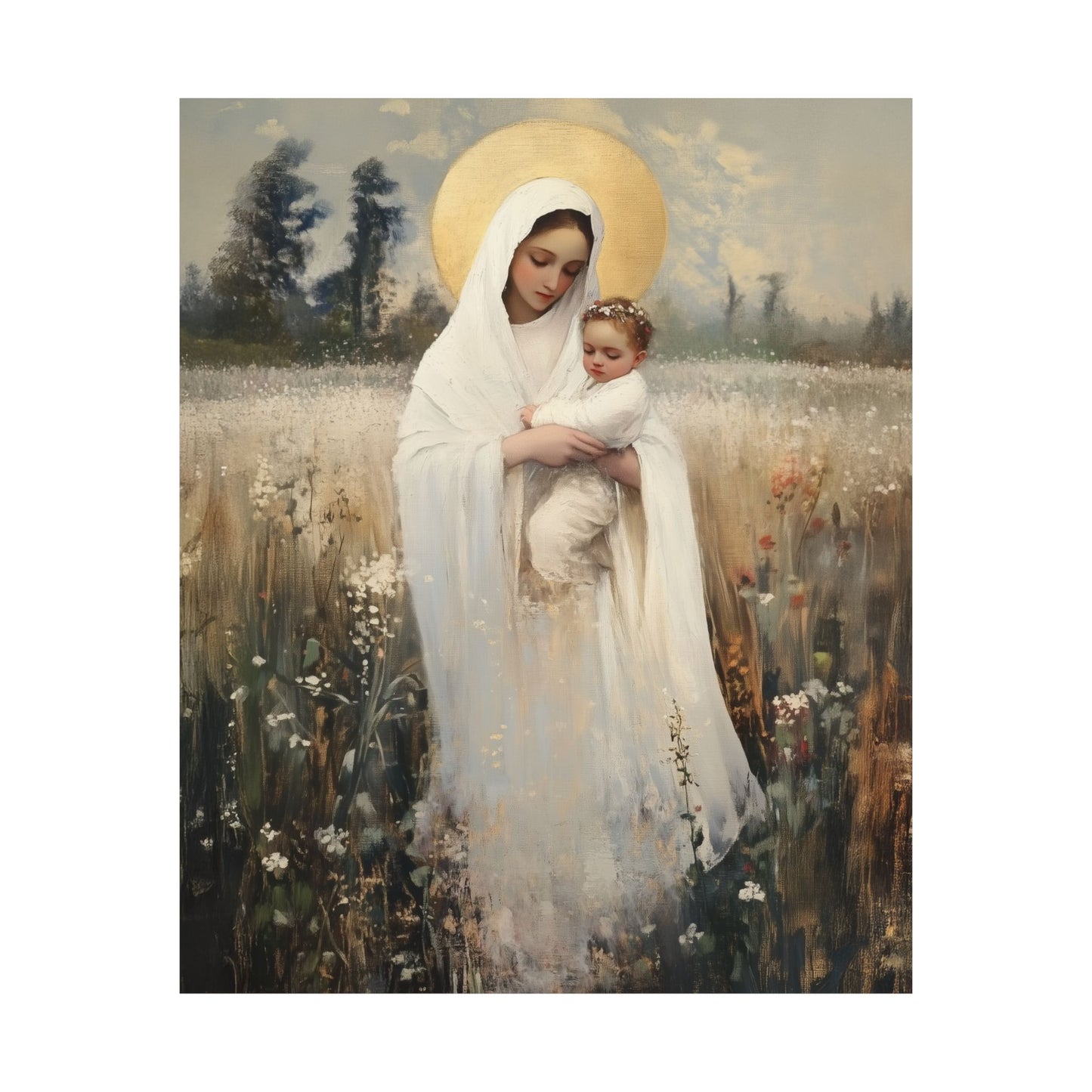 Our Lady of the Prairie - Sanctified Souls Print - Multiple Sizes - Premium Posters - Catholic Art - Christian Home
