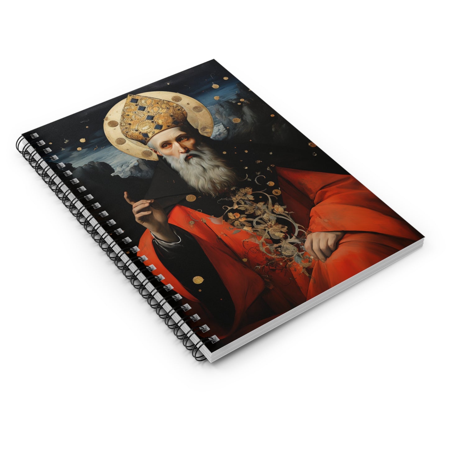 Saint Augustine of Hippo Journal - Sanctified Souls Art - Religious Based Notebook - Spiral Notebook - Ruled Line