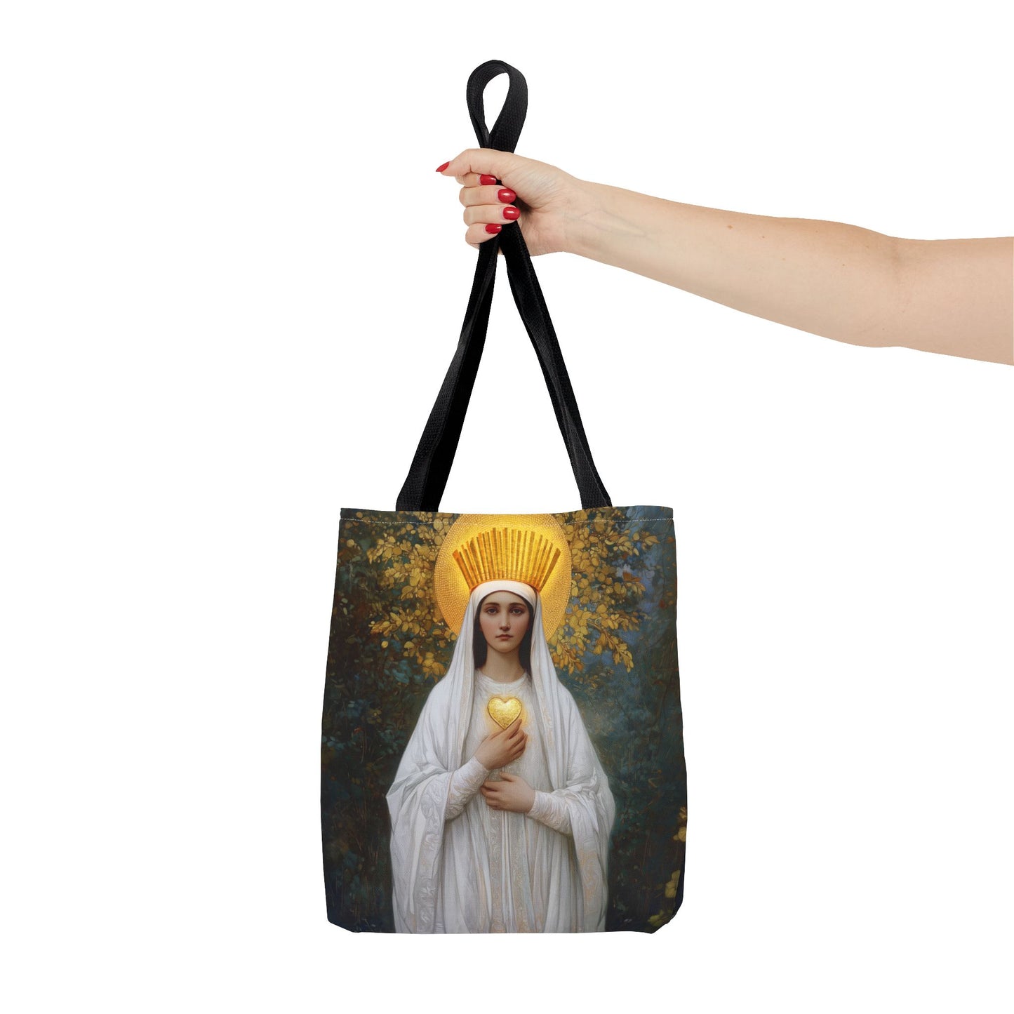 Our Lady of Beauraing - Our Lady of the Golden Heart - Marian Art - Tote Bag - Large Medium Small Faith Art Bag - Tote Purse