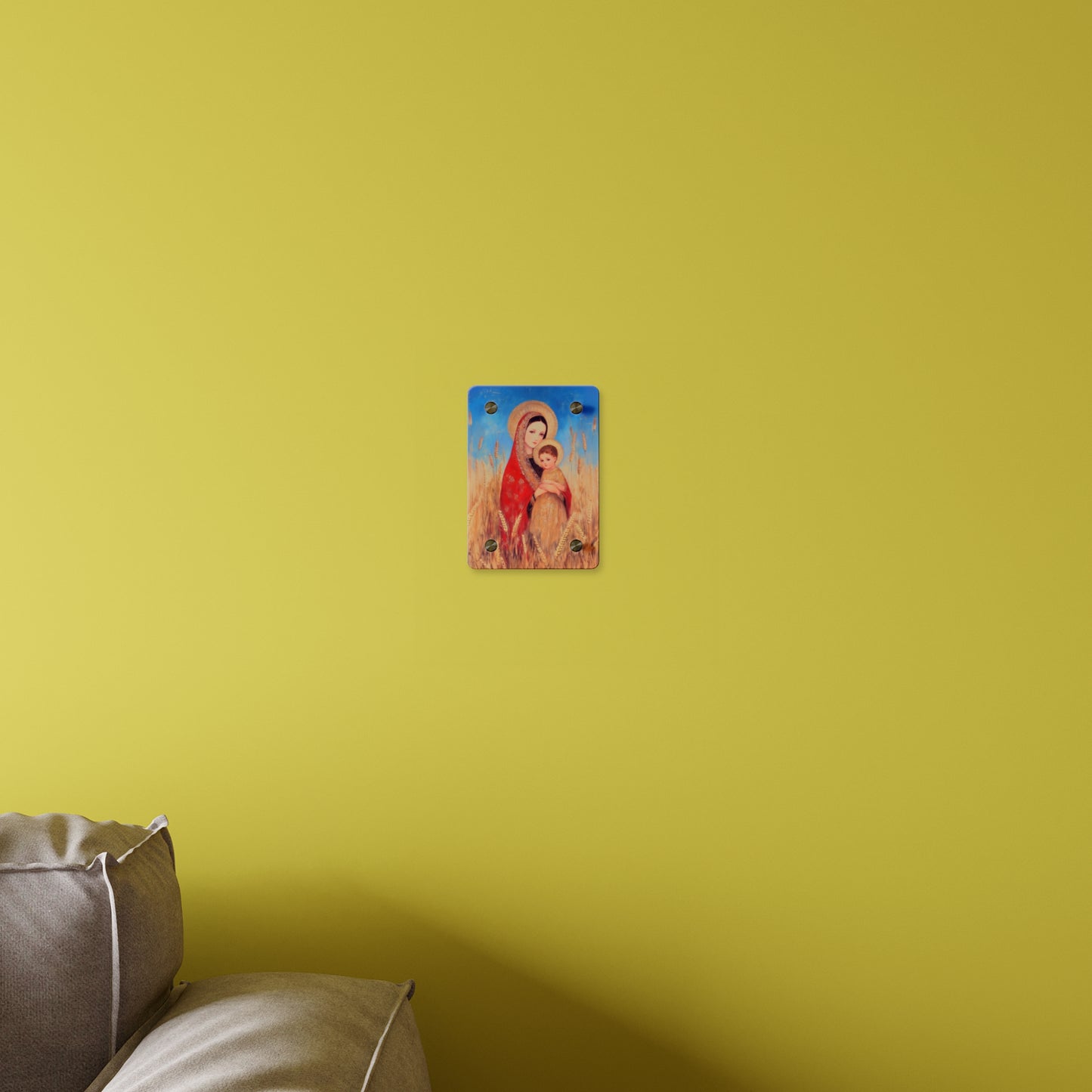 Our  Lady of the Harvest - Wall Art Panel - Ready to Hang Acrylic Print - Catholic Saint Art - Patron Saint Print