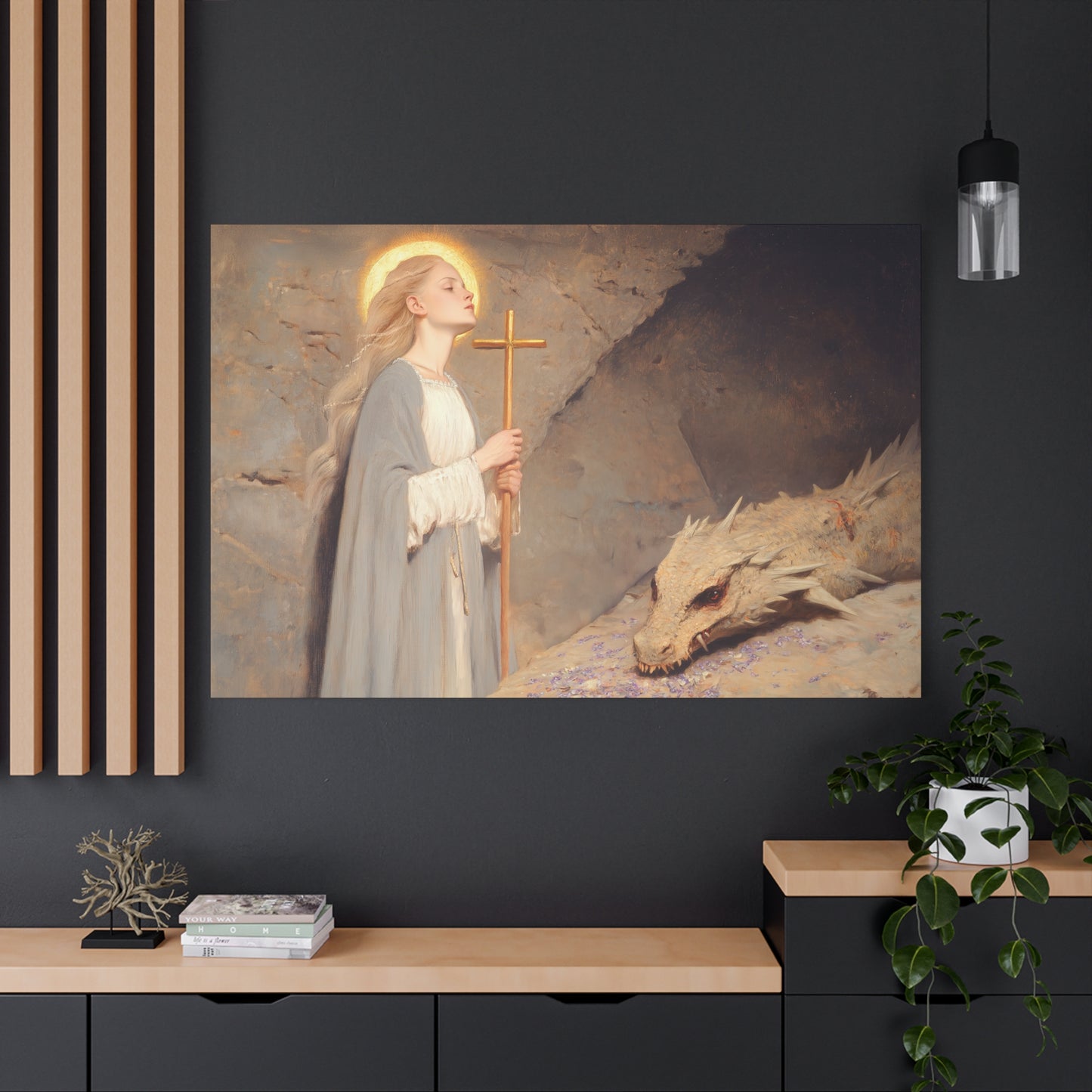 Saint Margaret of Antioch -  Museum Wrapped Canvas - Sanctified Souls Print - Religious Art for your Home - Catholic Patron Saint Art