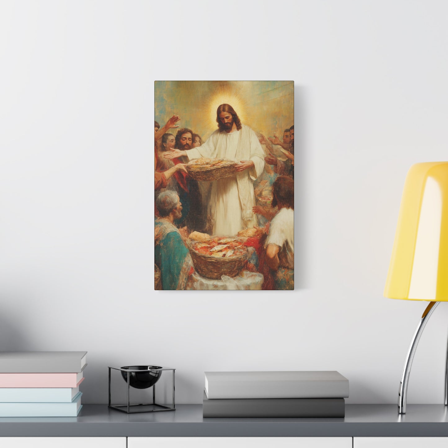The Quiet Multiplication of Love : Loaves and Fishes - Gallery Wrapped Canvas - Print - Religious Art for your Home - Catholic Art