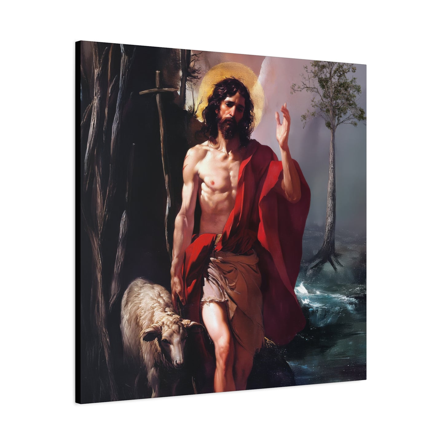 Saint John the Baptist -  Museum Wrapped Canvas - Sanctified Souls Print - Religious Art for your Home - Catholic Patron Saint Art