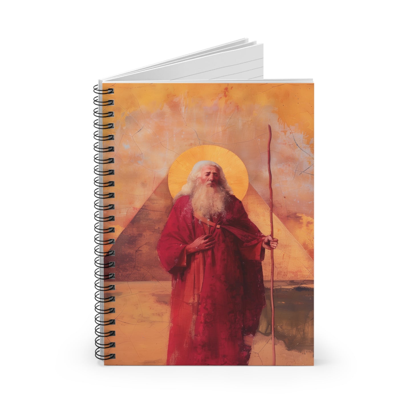 He Led Them with a Staff - Moses in Egypt - Sanctified Souls Art - Religious Based Notebook - Spiral Notebook - Prayer journal