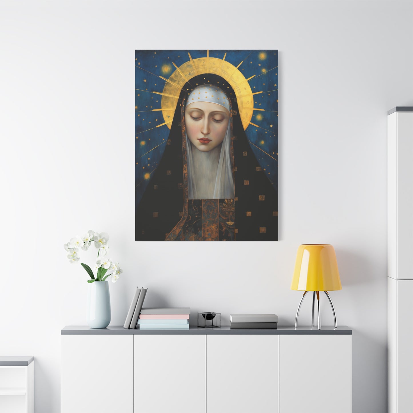 Saint Brigid of Sweden Canvas Print - Multiple Sizes - Catholic Home art - Museum Wrapped Canvas - Sanctified Souls Print
