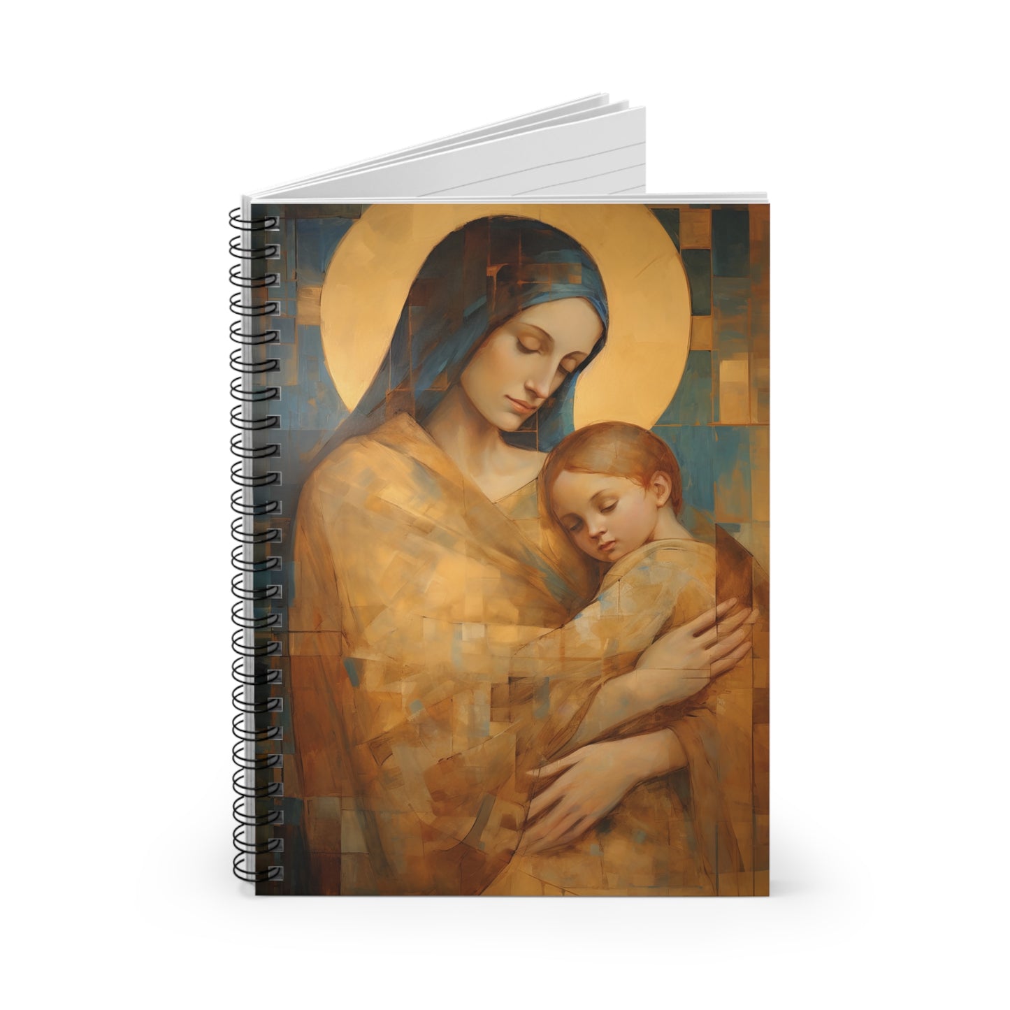 Heavenly Connection - Mary and the Divine Son - Journal - Religious Based Notebook - Spiral Notebook