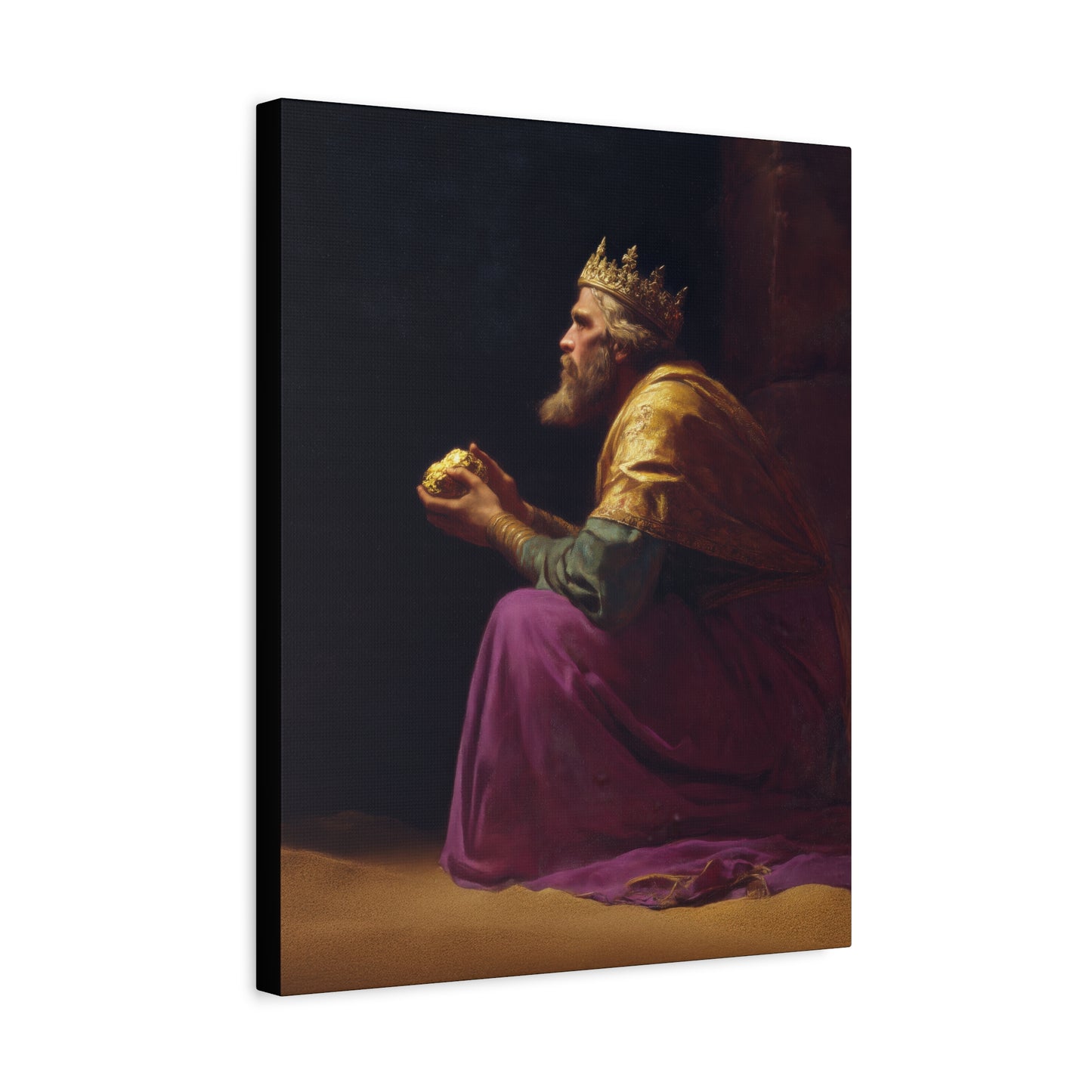 Melchior and the Gift Fit for a King - 3 Wise Men - Gallery Wrapped Canvas - Print - Religious Art for your Home - Catholic
