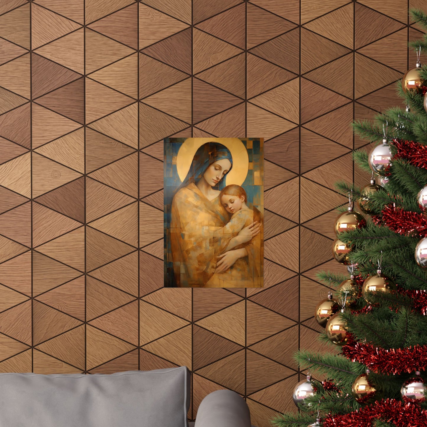 Heavenly Connection - Mary and the Divine Son - Multiple Sizes - Premium Matte Vertical Posters - Christ Child and Mother Mary
