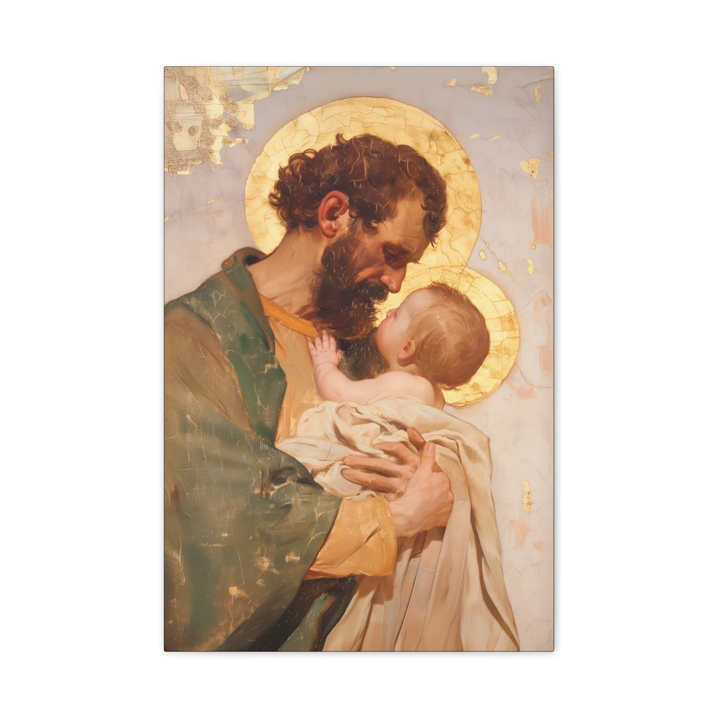 Saint Joseph, Pillar of the Holy Family - Museum Wrapped Canvas - Print - Religious Art for your Home - Christian print - Prayer Room