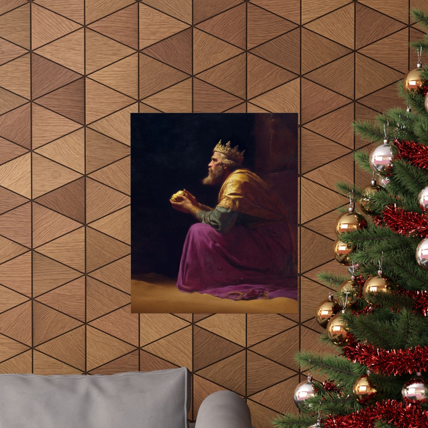 Melchior and the Gift Fit for a King - 3 Wise Men - Sanctified Souls Print - Multiple Sizes - Premium Matte Vertical Posters