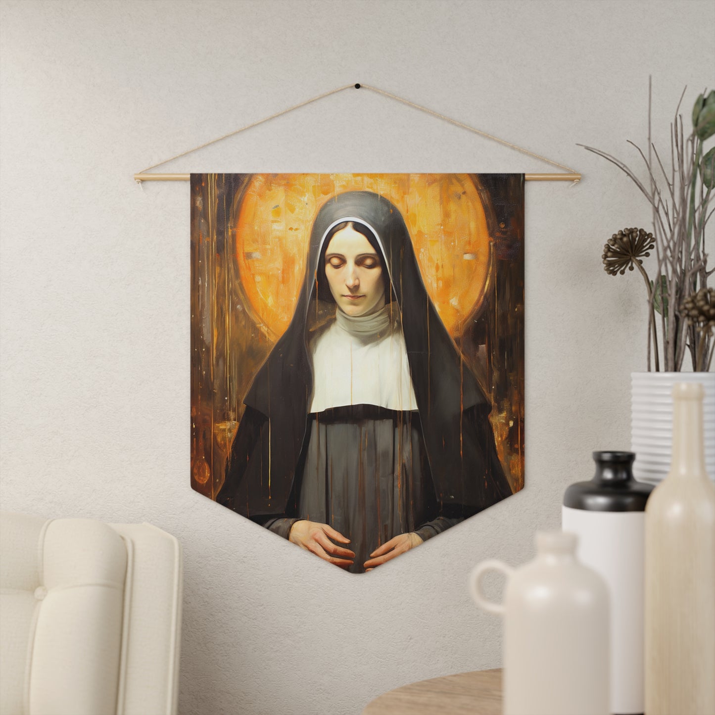 Saint Alice Wall Banner / Wall Hanging - Unique Religious Art for your home - Prayer room - Catholic Home Art - 18" x 21"