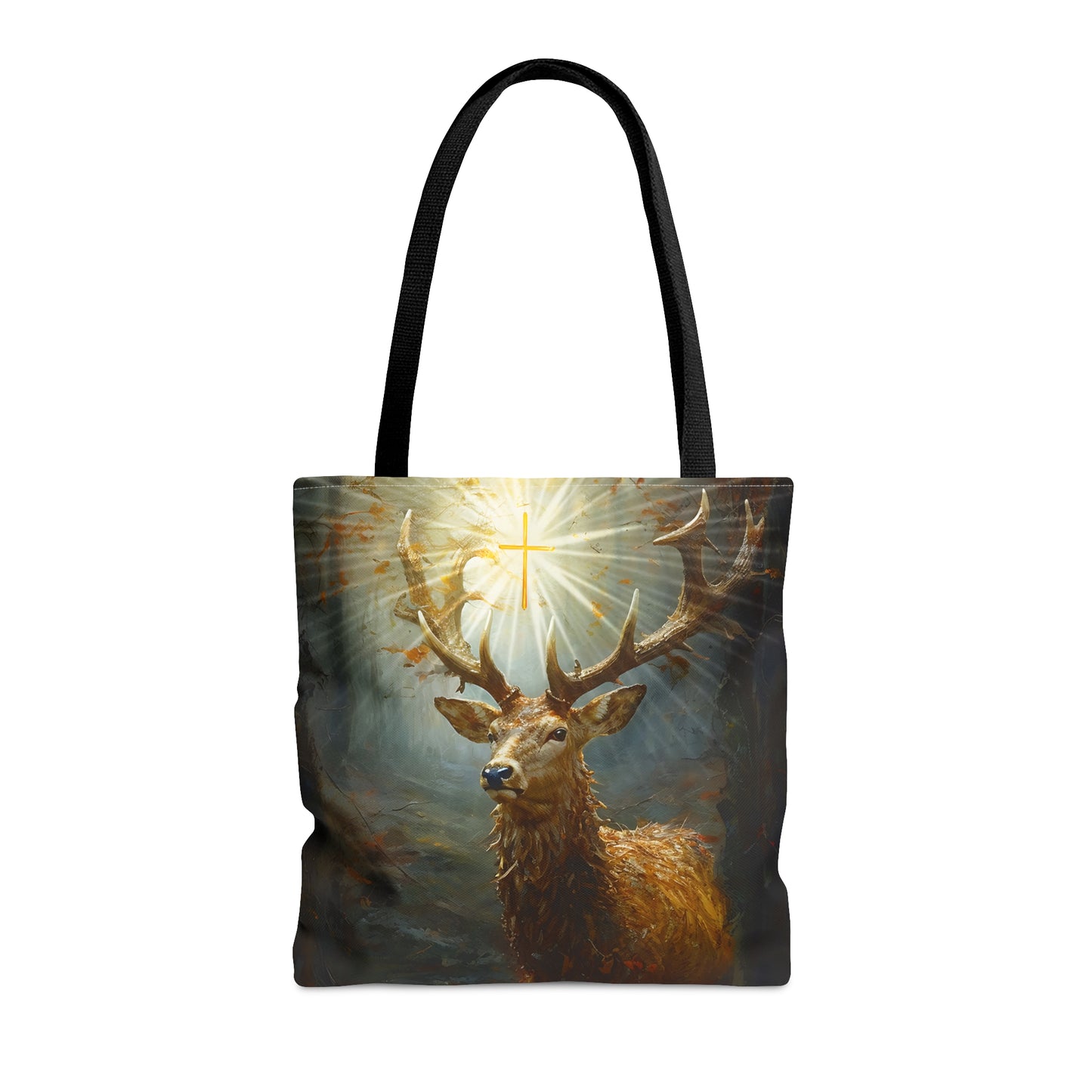 The Stag of Saint Hubert / Saint Hubertus Stag Tote Bag - Large Medium Small Faith Art Bag - Re usable Tote Purse - Catholic Art
