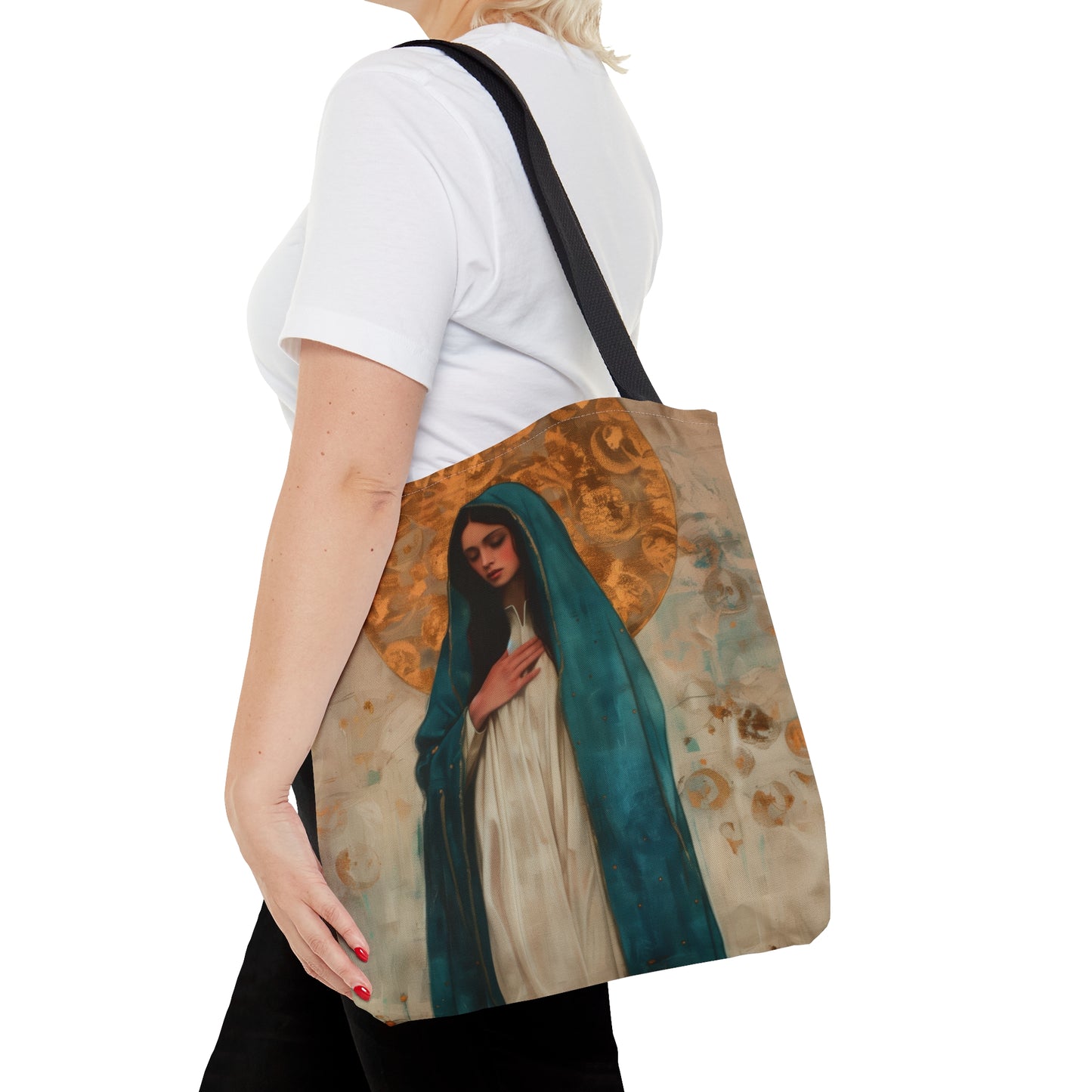 Serene Devotion - Mary's Compassionate Heart Tote Bag - Large Medium Small Faith Art Bag - Catholic Faith Purse - Religious Carry All