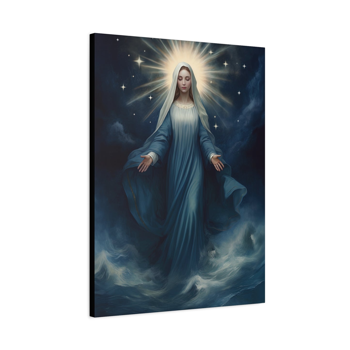 Our Lady Star of the Sea Canvas Print - Multiple Sizes - Catholic Home art - Museum Wrapped Canvas - Stella Maris