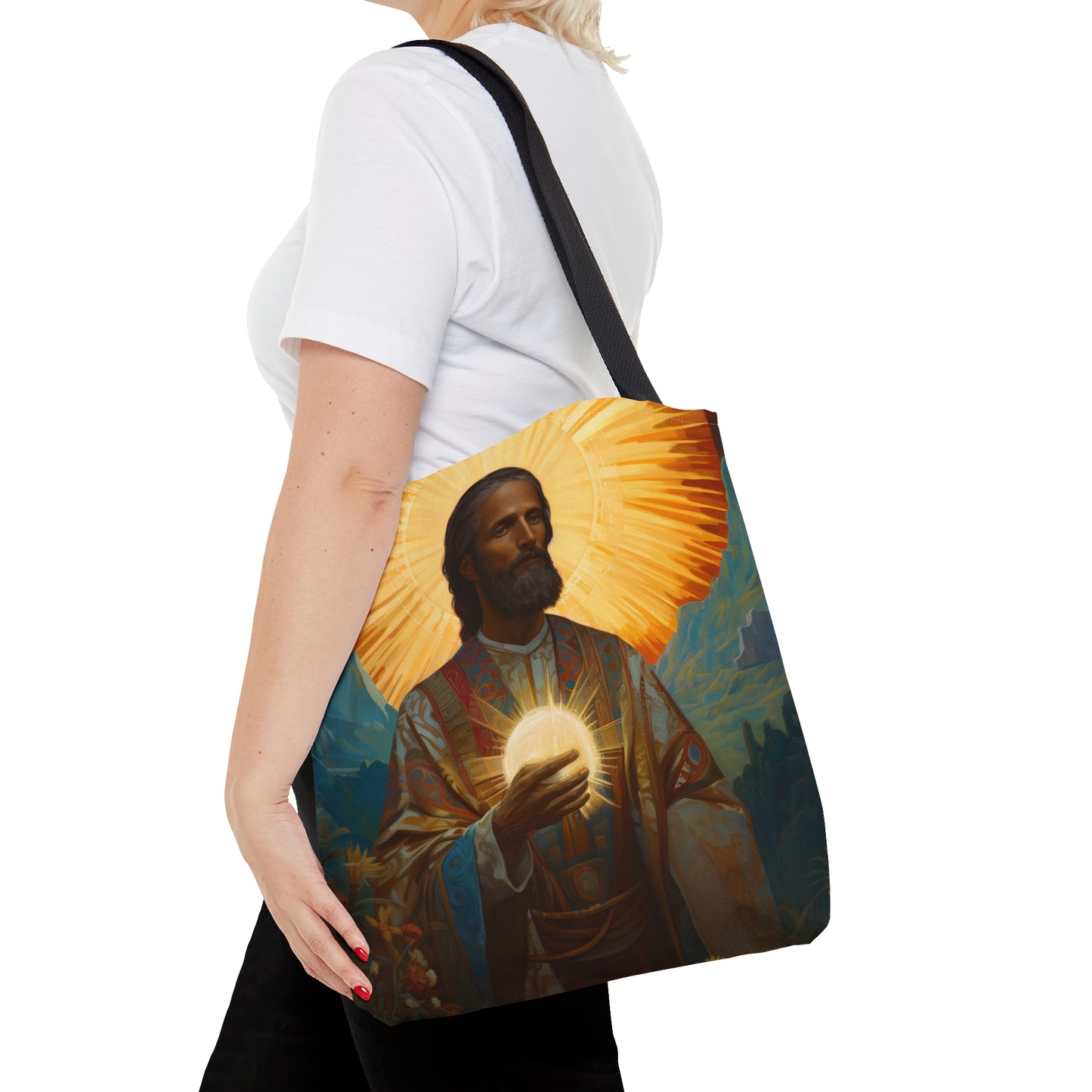 Saint Benignus of Dijon Tote Bag - Large Medium Small Faith Art Bag - Gift for Catholic - religious art purse - all over print