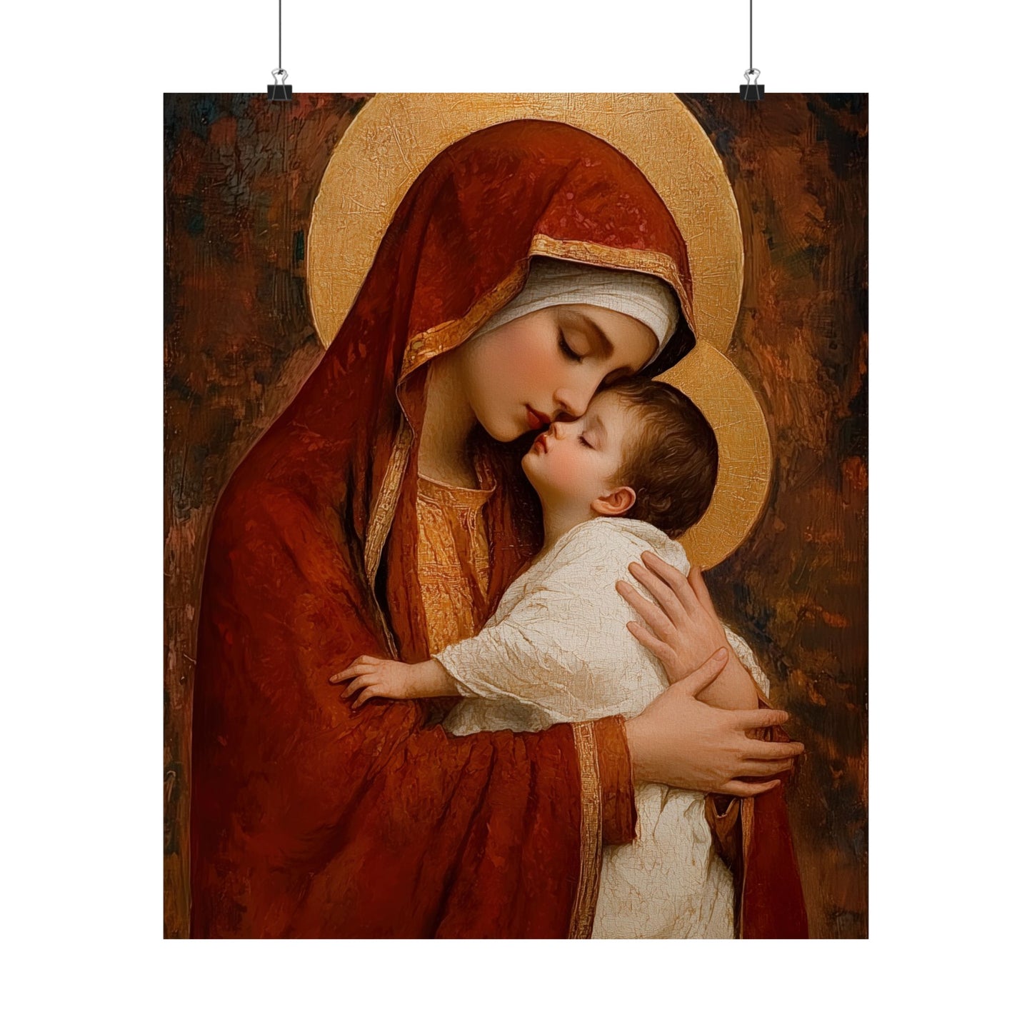 Our Lady of Tenderness - Mother Mary and the Christ Child - Marian Art - Sanctified Souls Print - Multiple Sizes - Premium Vertical Posters