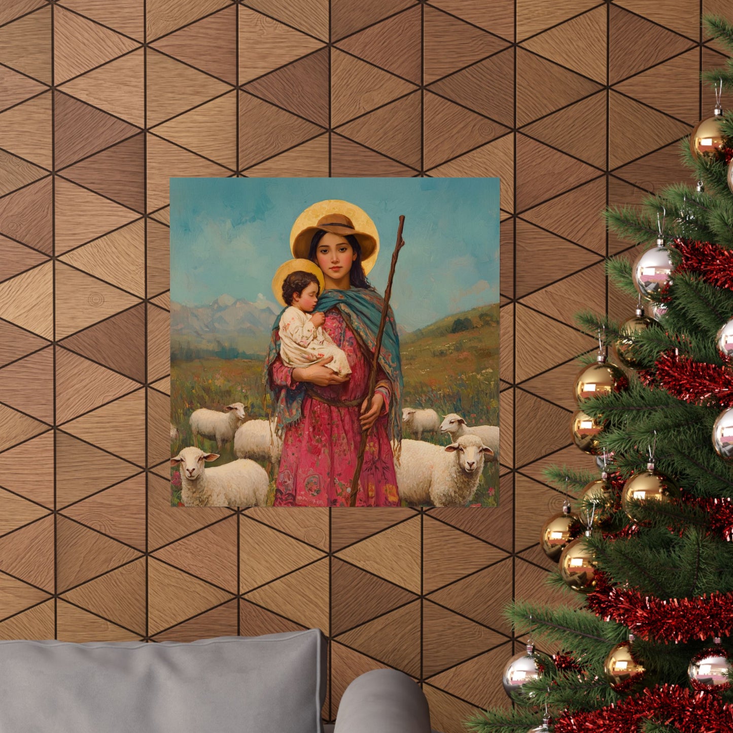 Divina Pastora - Divine Shepherdess - Marian Title - Mother Mary - Sanctified Souls Print - Multiple Sizes - Premium Matte Vertical Posters