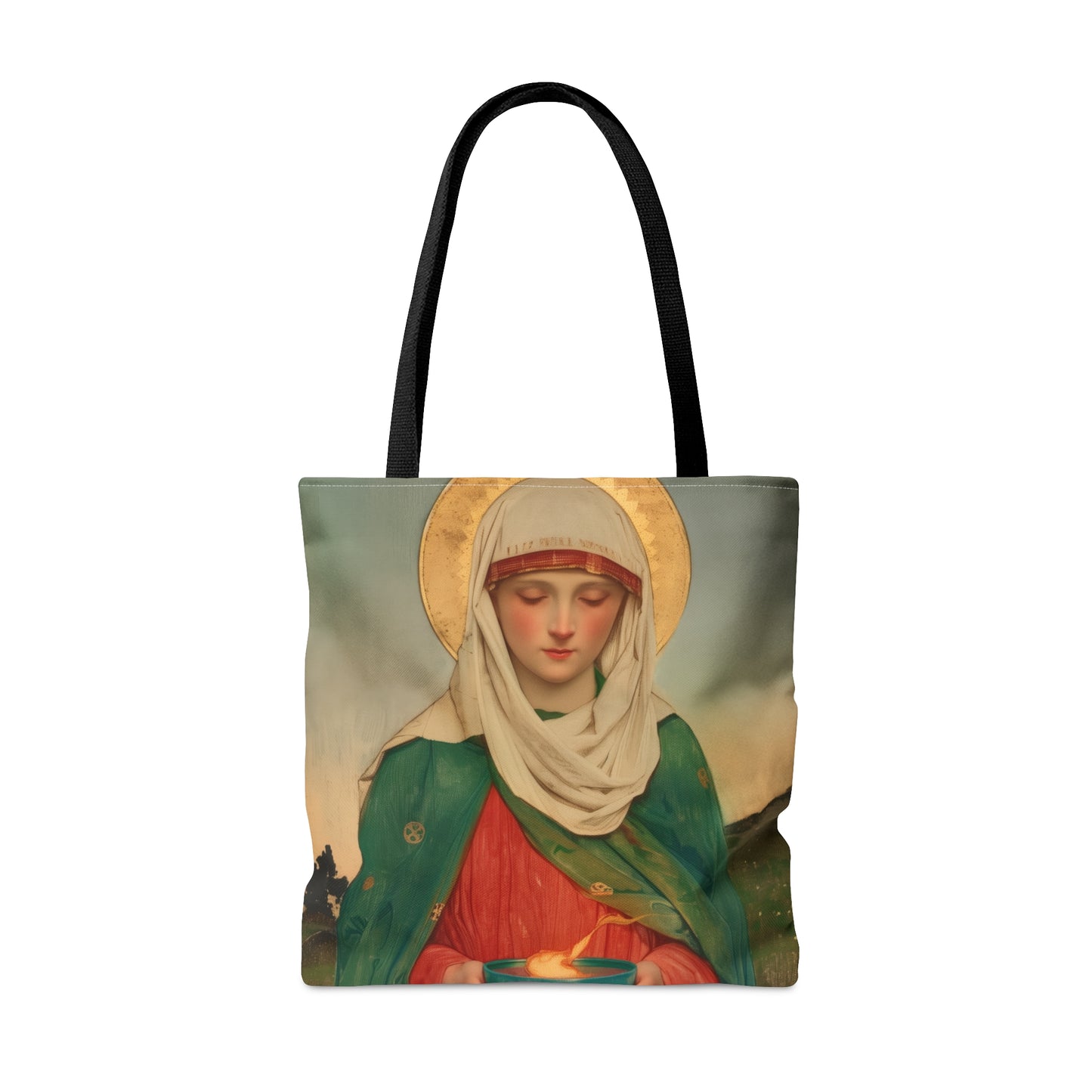 Saint Brigid of Ireland / Kildare Tote Bag - Large Medium Small Faith Art Bag - Catholic Faith Purse - Religious - Prayer Bag - Devotional