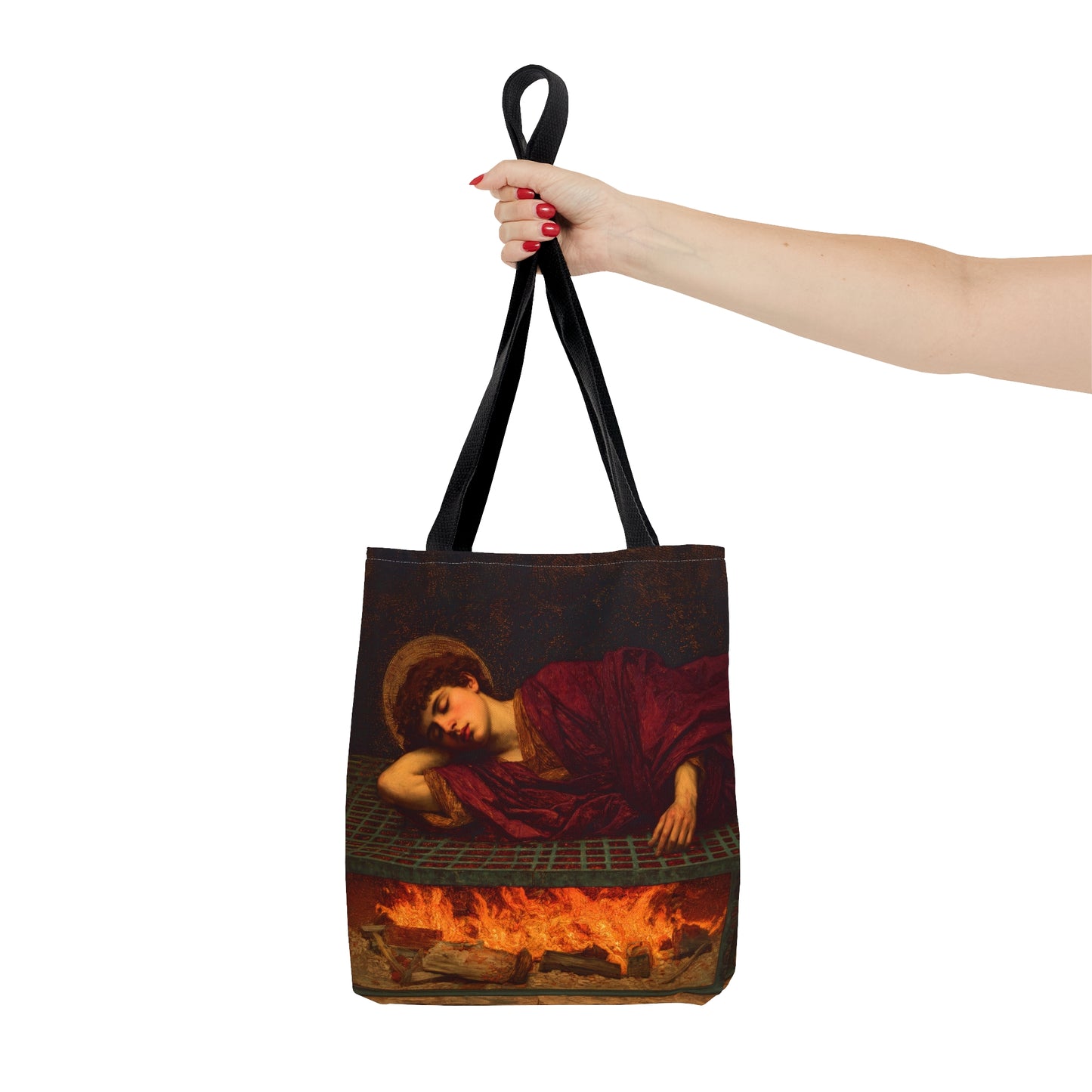 Saint Lawrence - Tote Bag - Large Medium Small Faith Art Bag - Bible Study Faith Purse - Double Sided