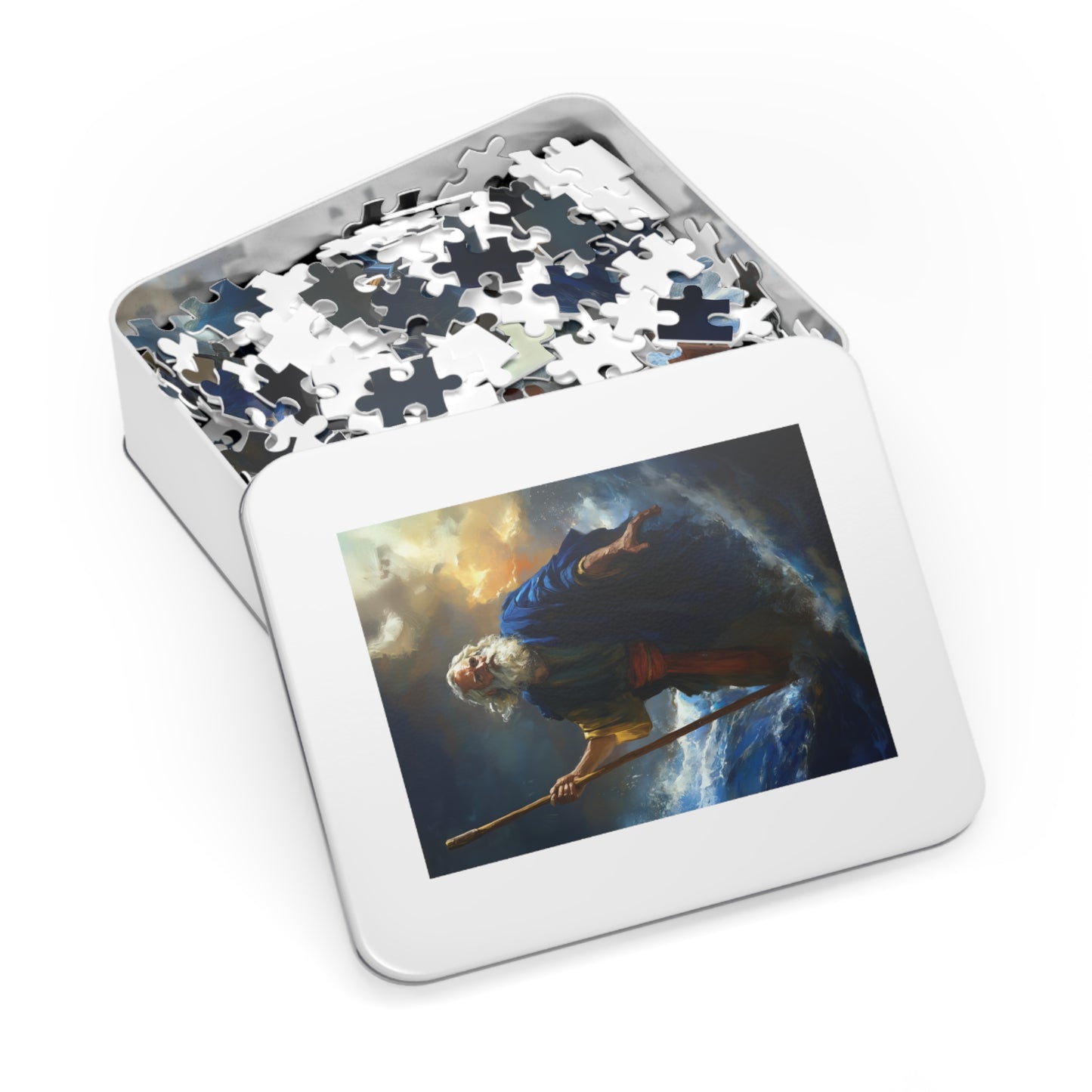 Moses Before the Trembling Sea - Puzzle & Keepsake Tin - Religious Jigsaw Puzzle (30, 110, 252, 500,1000-Piece)