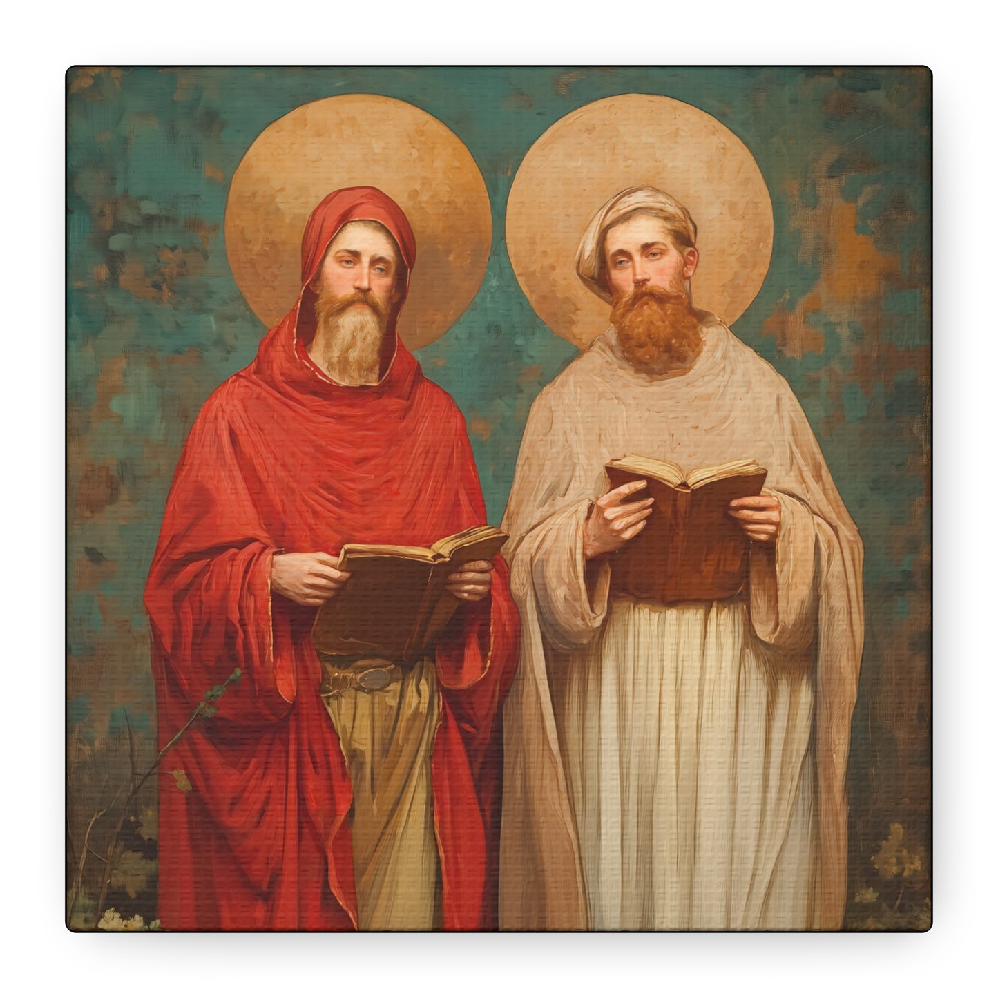 Saints Cosmas and Damian - Multiple Sizes - Catholic Home art - Museum Wrapped Canvas - Sanctified Souls Print - Catholic Martyr Art