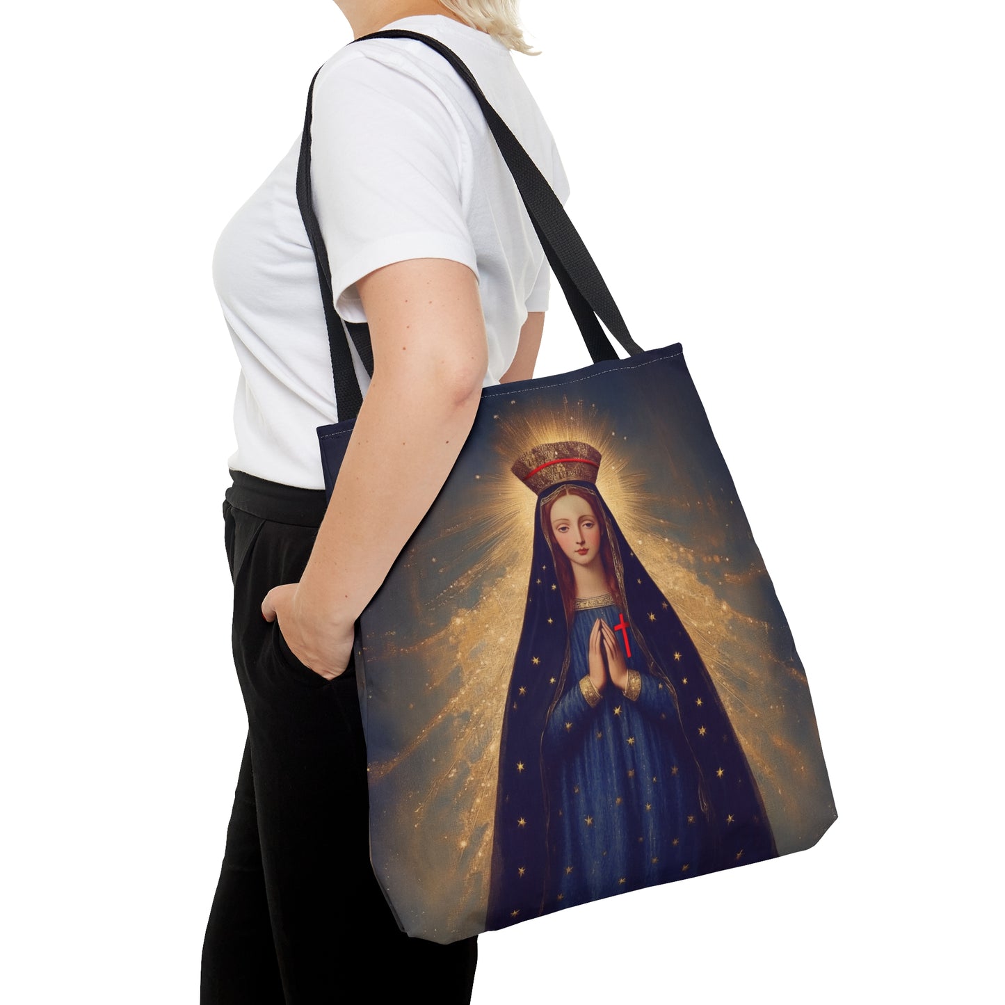 Our Lady of Pontmain - Tote Bag - Large Medium Small Faith Art Bag - Bible Study Faith Purse - Double Sided Prayer Tote - Catholic Saint