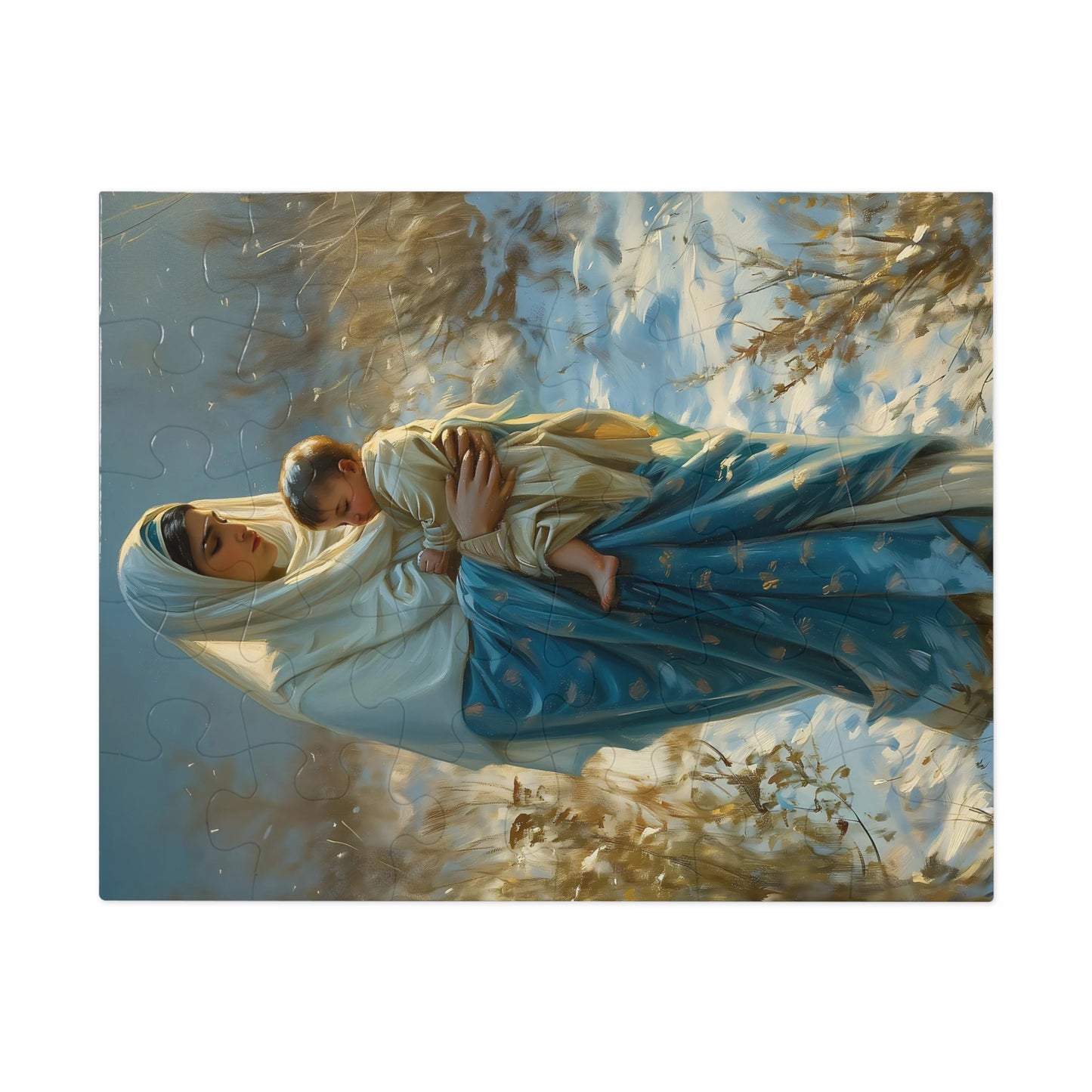 Snowfall of Grace - Our Lady's Winter Radiance - Puzzle & Keepsake Tin - Religious Puzzle (30, 110, 252, 500,1000-Piece) - Mary Art Puzzle