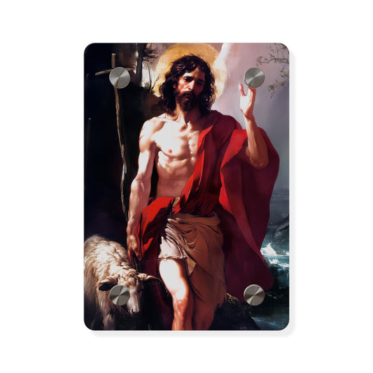 Saint John the Baptist  Wall Art Panel - Ready to Hang Acrylic Print - Catholic Saint Art - Patron Saint Print - No Frame needed