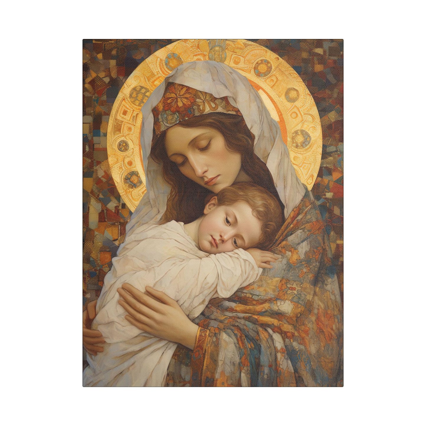 Cradle of Grace - Madonna and Christ Child - Museum Wrapped Canvas - Sanctified Souls Print - Religious Art for your Home - The Virgin Mary