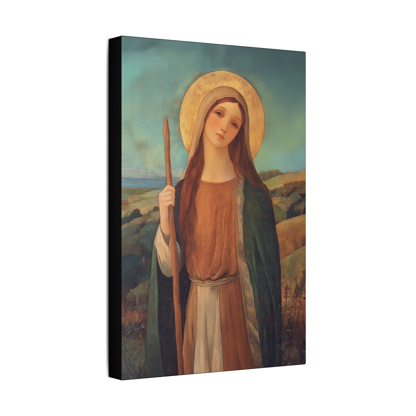 Saint Breage // Saint Breaca -  Wrapped Canvas Print - Multiple Sizes - Catholic Home art Matte Canvas, Stretched