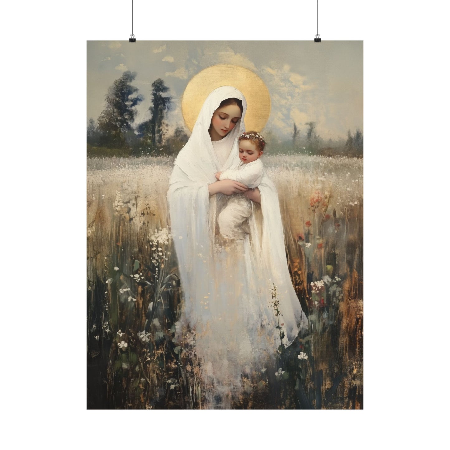 Our Lady of the Prairie - Sanctified Souls Print - Multiple Sizes - Premium Posters - Catholic Art - Christian Home