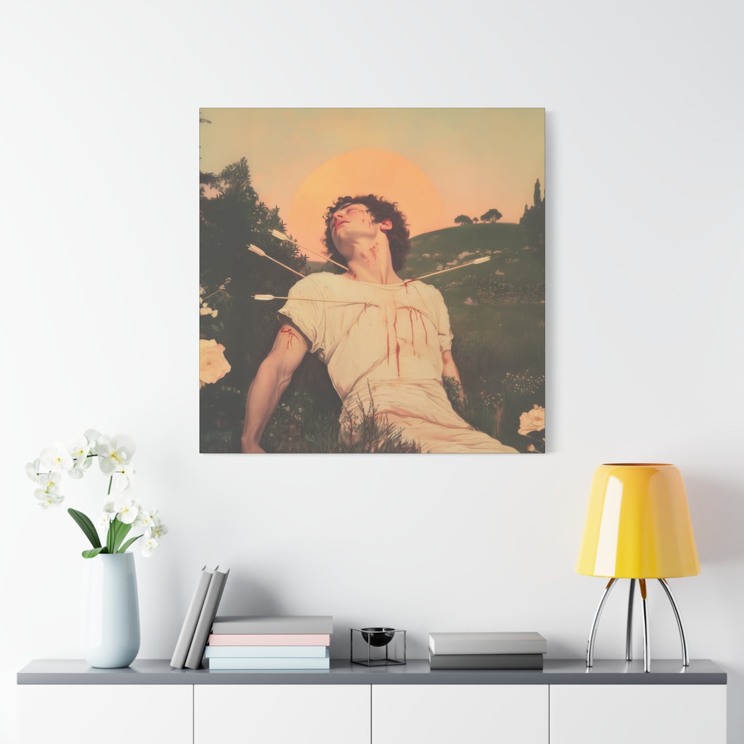 Saint Sebastian -  Museum Wrapped Canvas - Sanctified Souls Print - Religious Art for your Home - Catholic Patron Saint Art