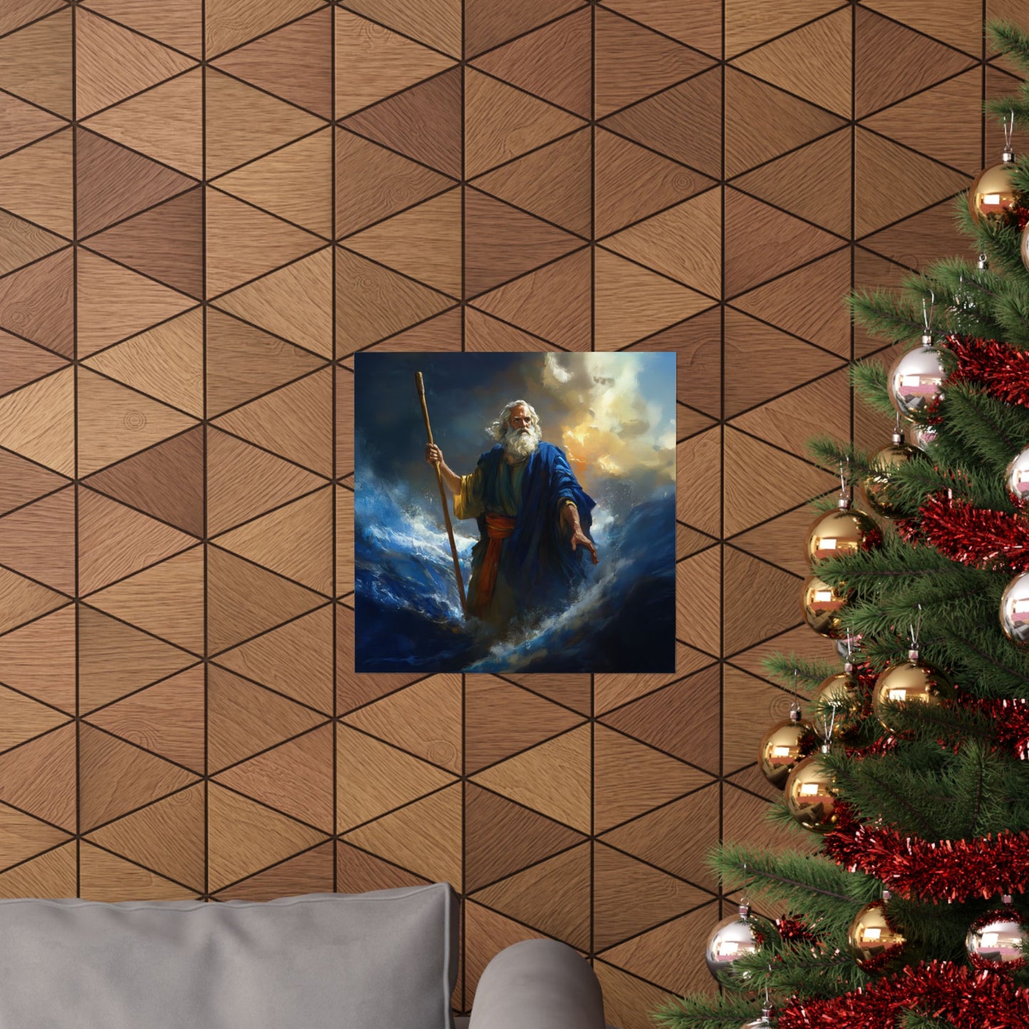 Moses Before the Trembling Sea - Sanctified Souls Print - Multiple Sizes - Premium Matte Vertical Posters