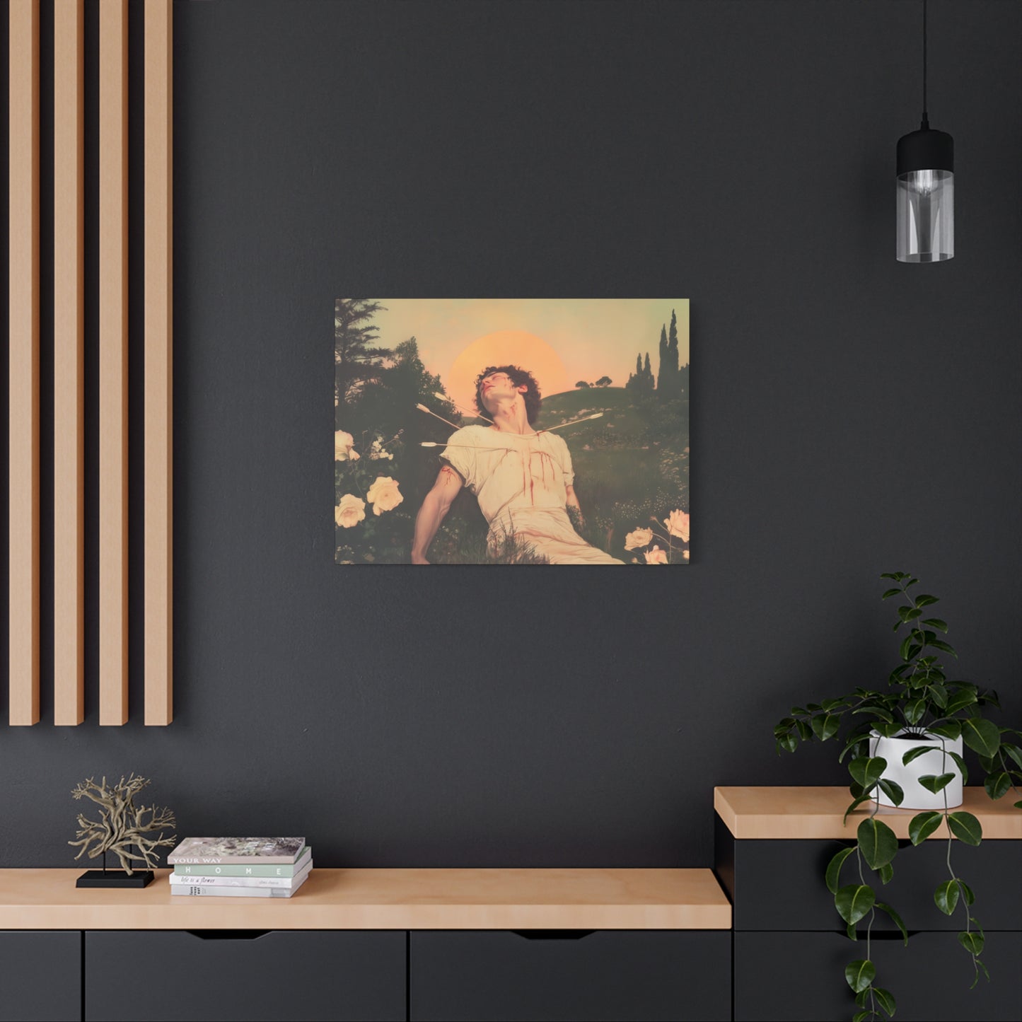Saint Sebastian -  Museum Wrapped Canvas - Sanctified Souls Print - Religious Art for your Home - Catholic Patron Saint Art