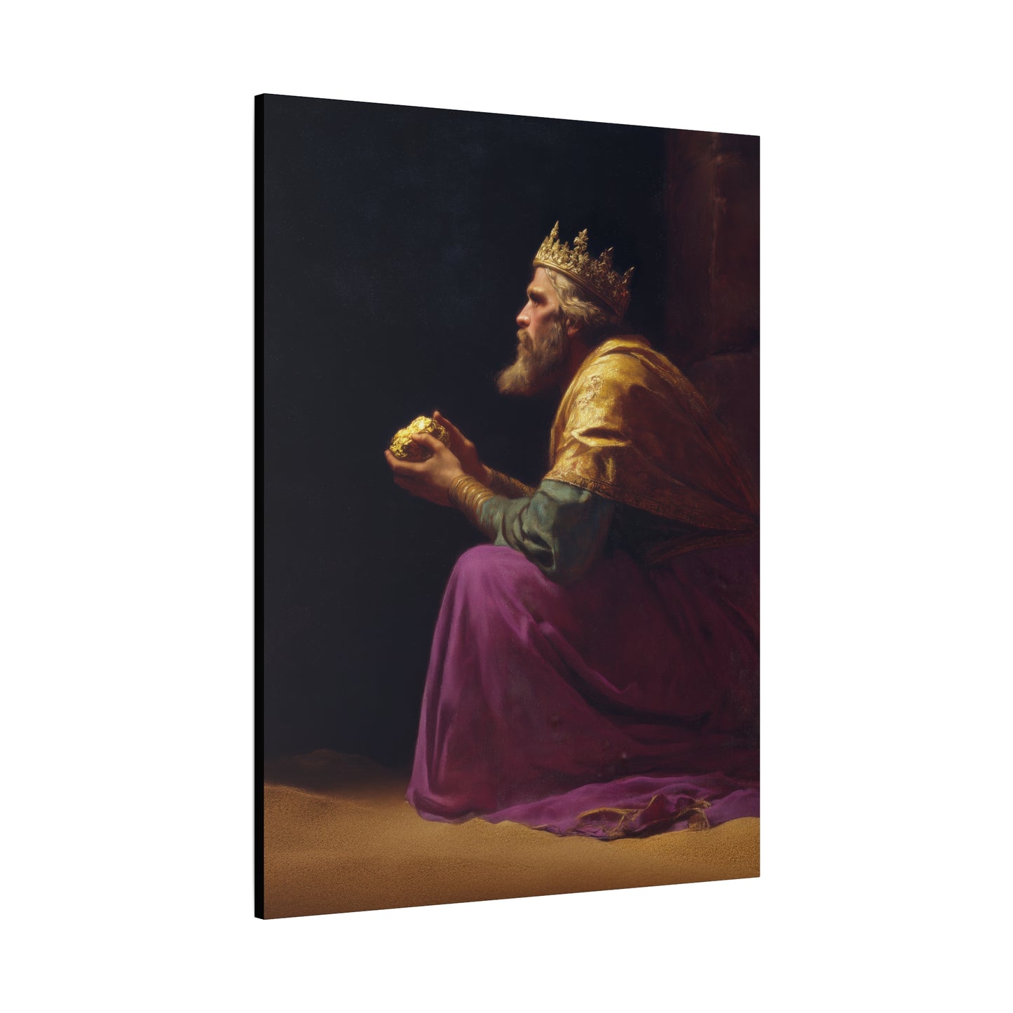 Melchior and the Gift Fit for a King - 3 Wise Men - Gallery Wrapped Canvas - Print - Religious Art for your Home - Catholic