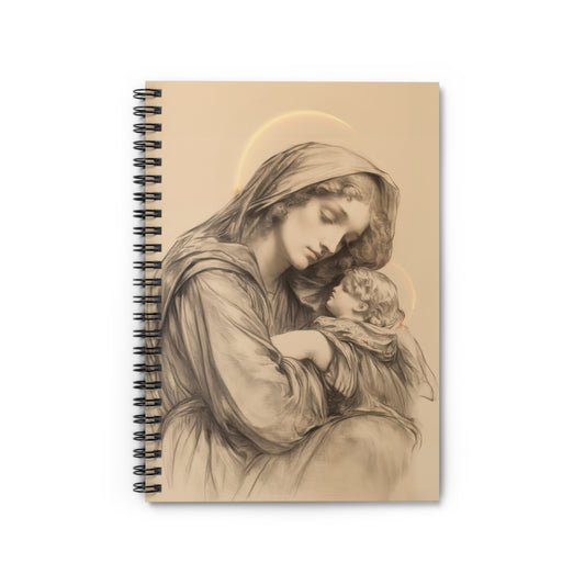 Grace Unveiled - The Nativity of the Virgin Mary - Sanctified Souls Art - Spiral Notebook - Ruled - Catholic Religious - Devotional Daily