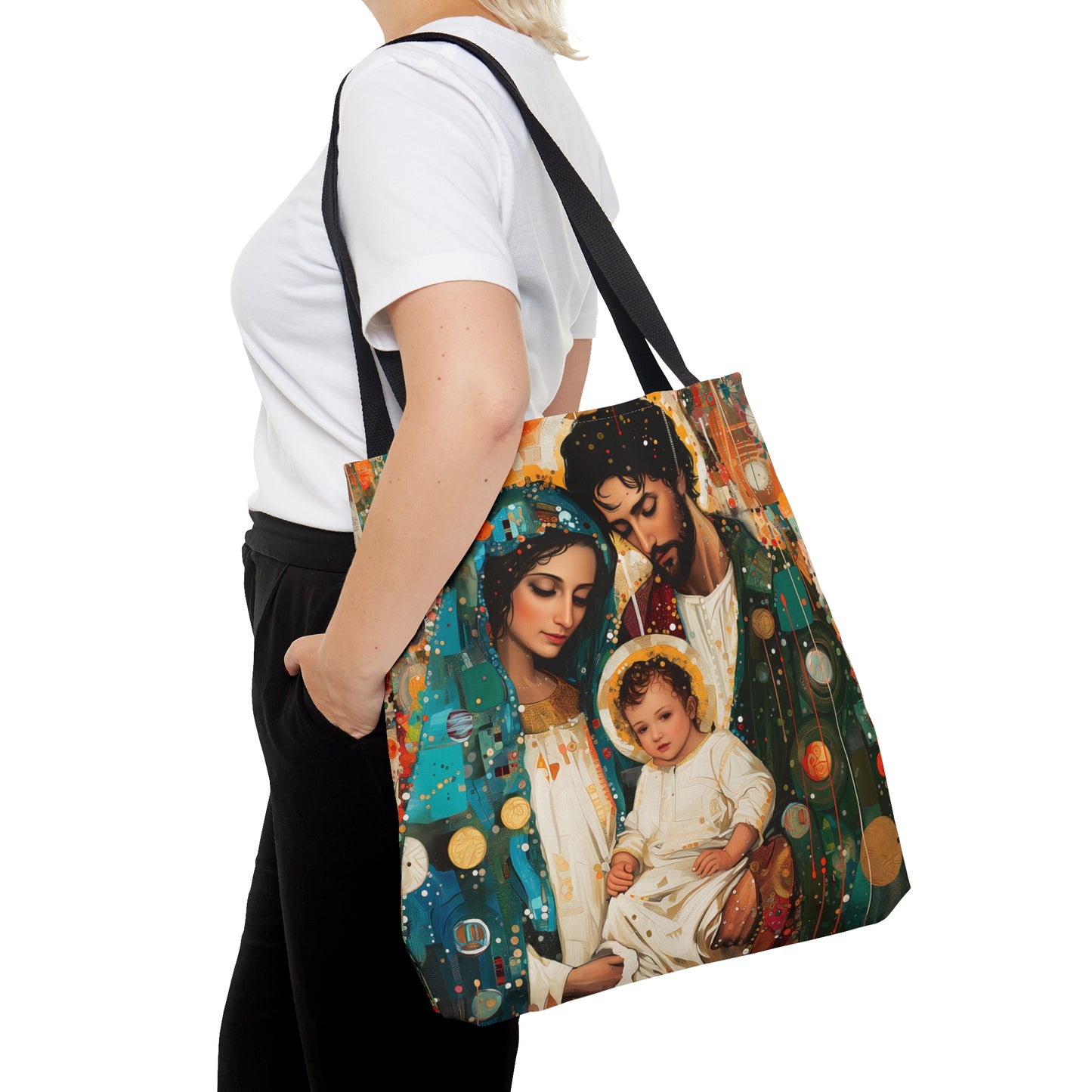 Eternal Light - The Holy Family Tote Bag - Purse - Three sizes - Large Medium Small Faith Art Bag - Catholic purse - Double Sided