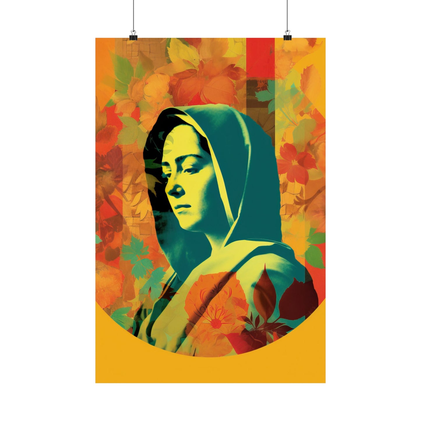 Mary The Blessed Virgin - Sanctified Souls Print - Multiple Sizes - Premium Matte Vertical Poster - Pop Surreal Lowbrow Art Style