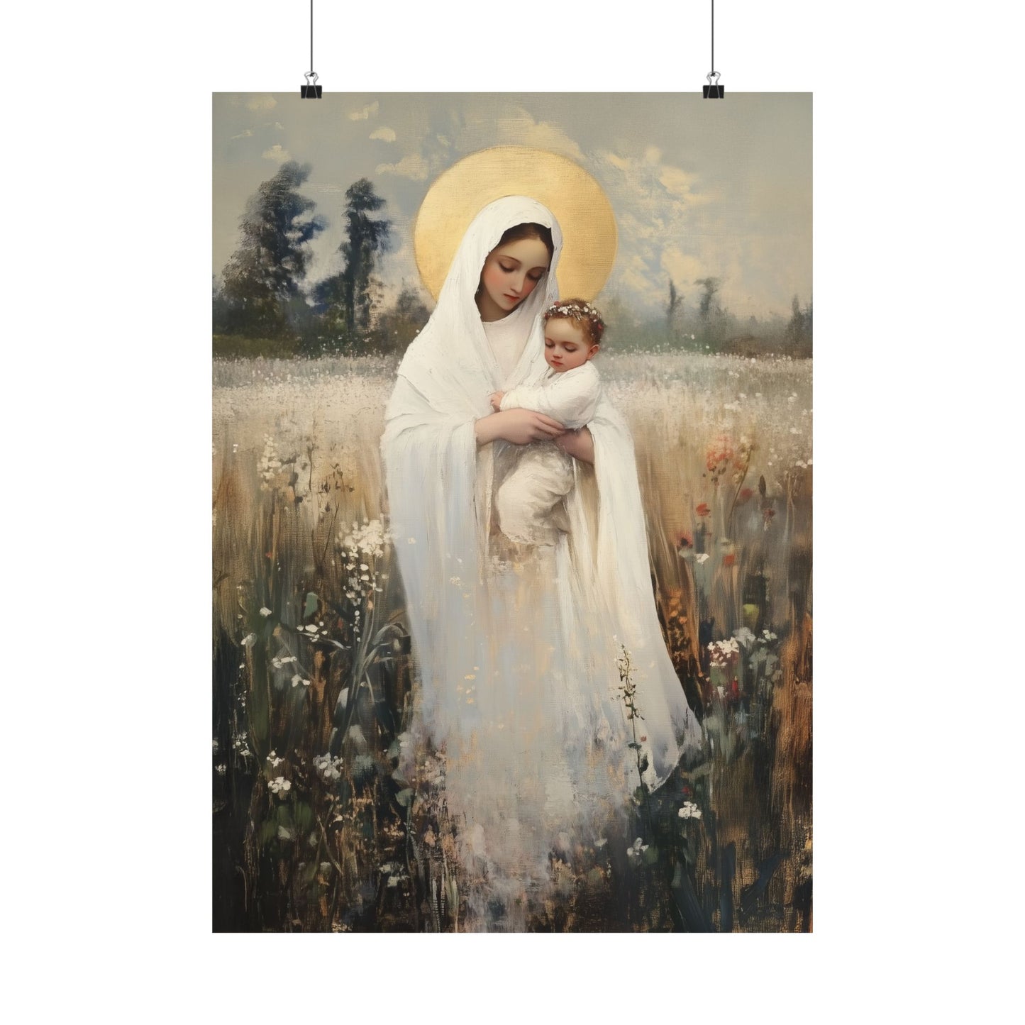 Our Lady of the Prairie - Sanctified Souls Print - Multiple Sizes - Premium Posters - Catholic Art - Christian Home