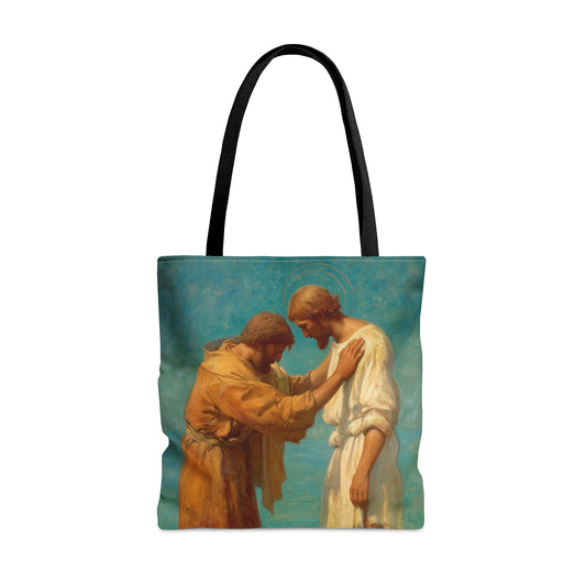 Saint John the Baptist, Servant of the Dawn - Tote Bag - Large Medium Small Faith Art Bag - Catholic Faith Purse - Double Sided