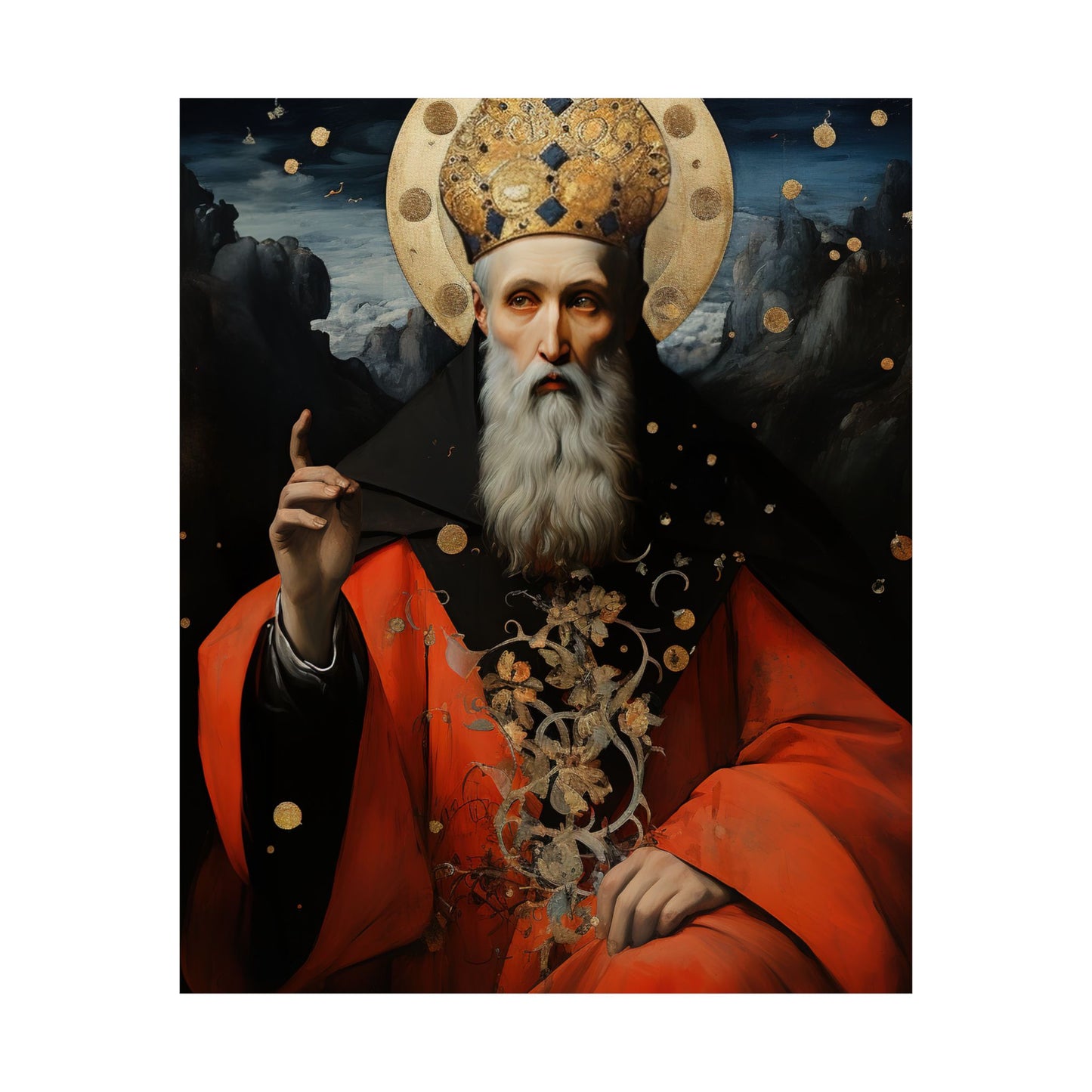 Saint Augustine of Hippo - Sanctified Souls Print - Multiple Sizes - Premium Matte Vertical Posters