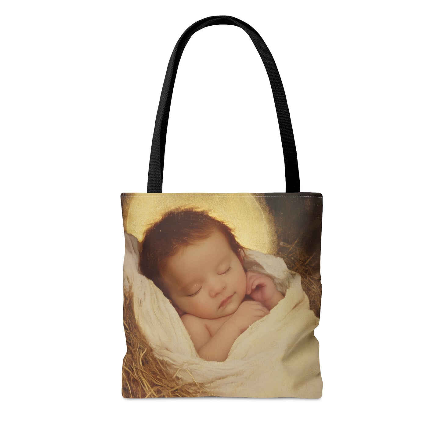 Jesus, the Newborn Light of the World - Tote Bag - Large Medium Small Faith Art Bag - Catholic Faith Purse