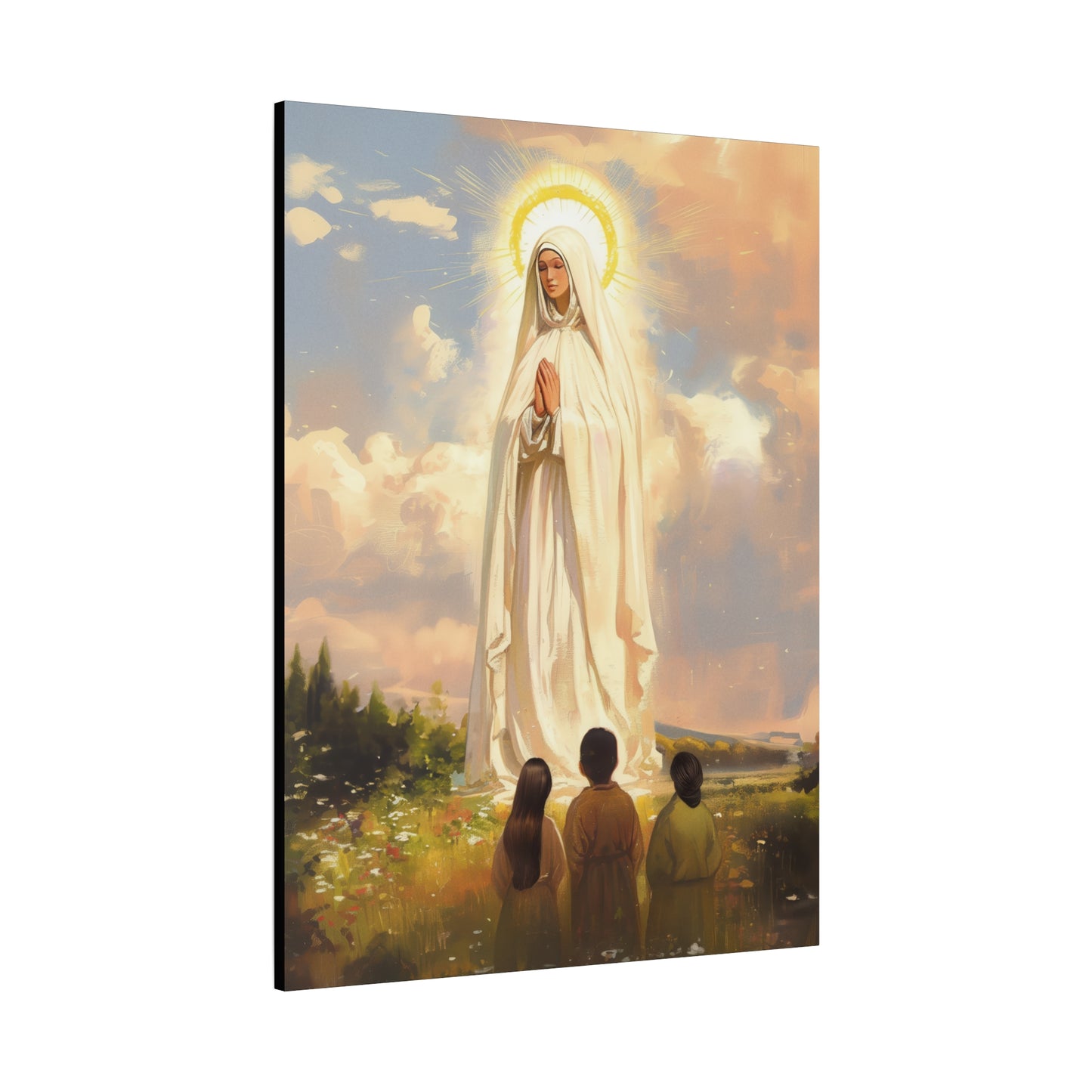 Our Lady of Fátima - Gallery Wrapped Canvas - Print - Religious Art for your Home - Catholic art print - prayer room art