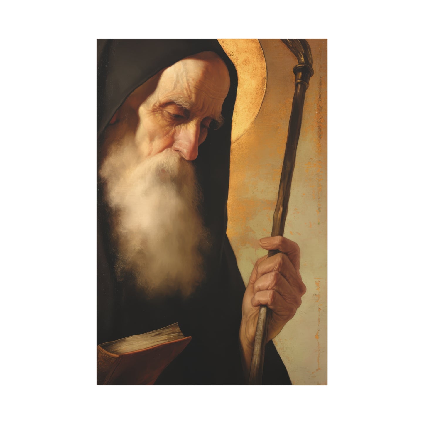 Saint Benedict - Museum Wrapped Canvas - Sanctified Souls Print - Religious Art for your Home