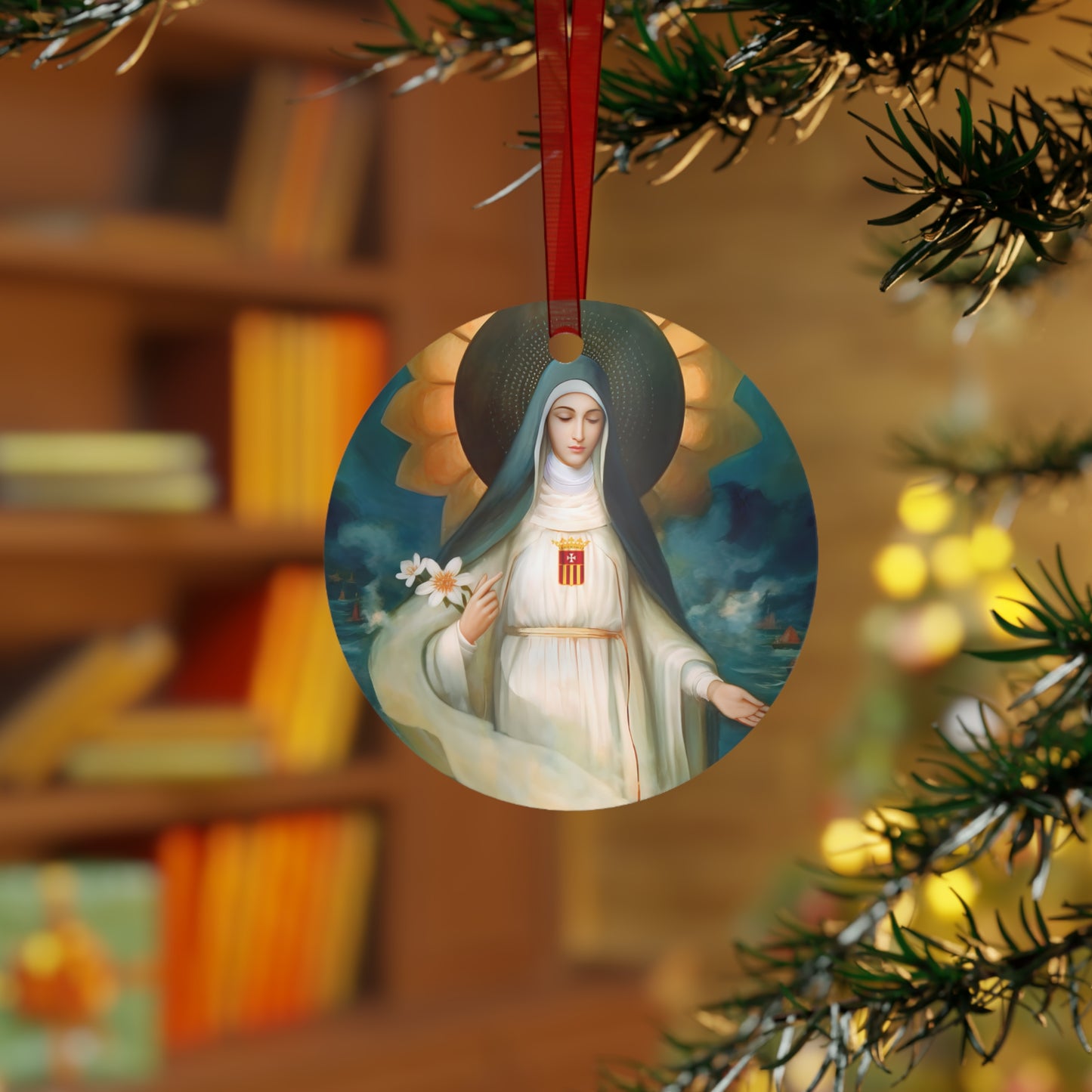 Mary of Cervellon / Saint Maria of Cerevellon - Religious Holiday Christmas Ornament and Keepsake - Double sided Keepsake Religious Ornament