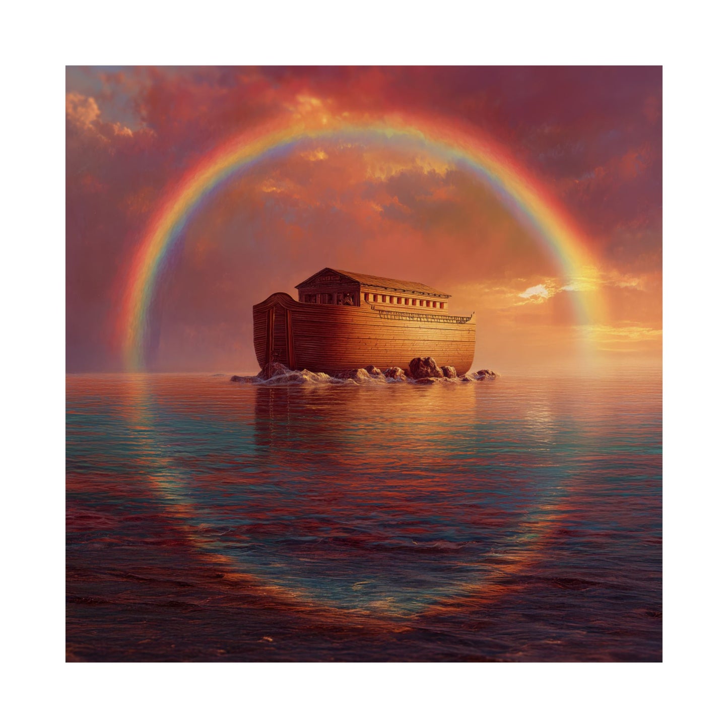 Sheltered Beneath the Covenant Sky - Noah's Ark - Sanctified Souls Print - Multiple Sizes - Premium Matte Vertical Posters